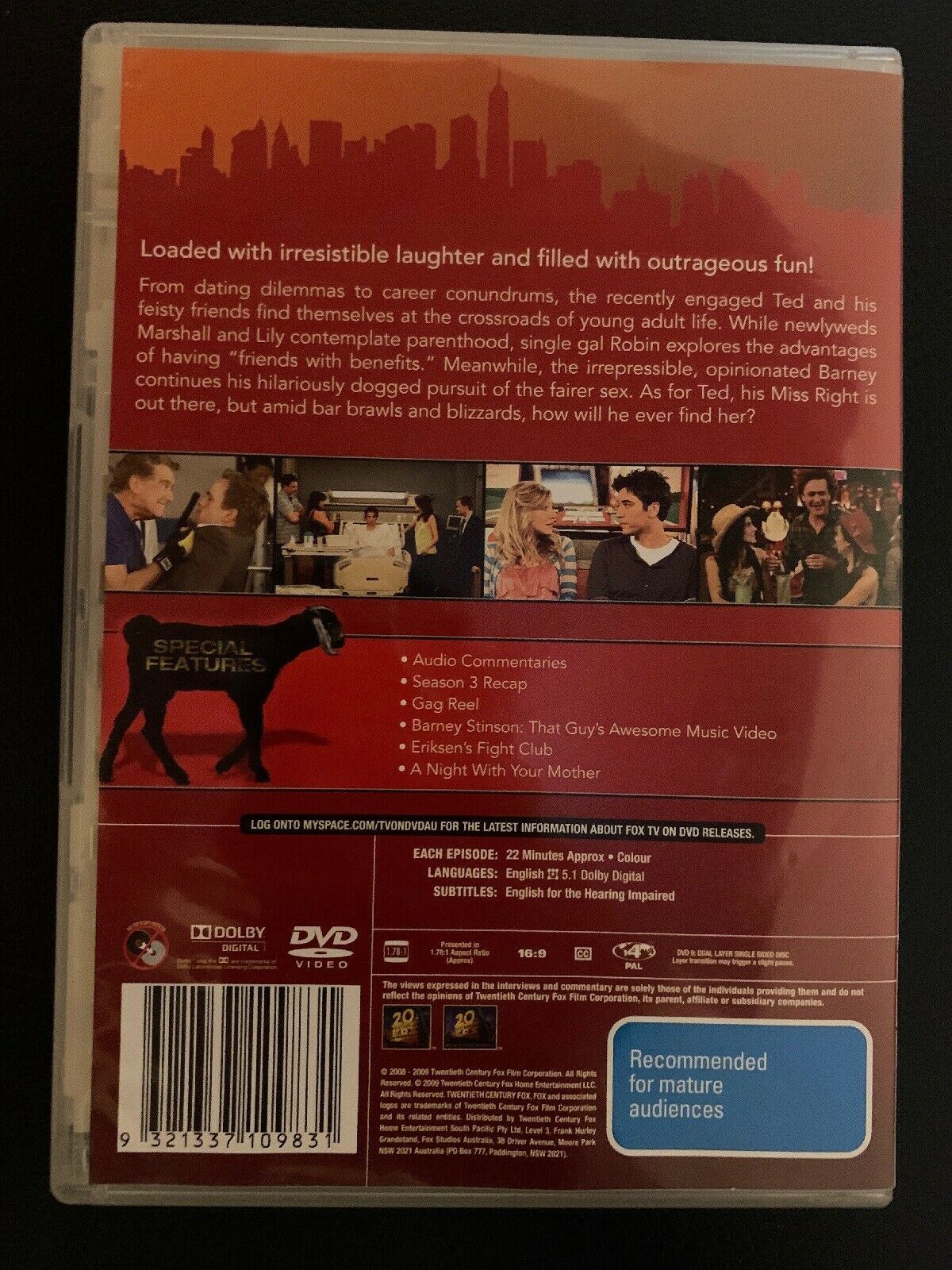 How I Met Your Mother : Season 4 (DVD, 2009, 3-Disc Set) Region 4