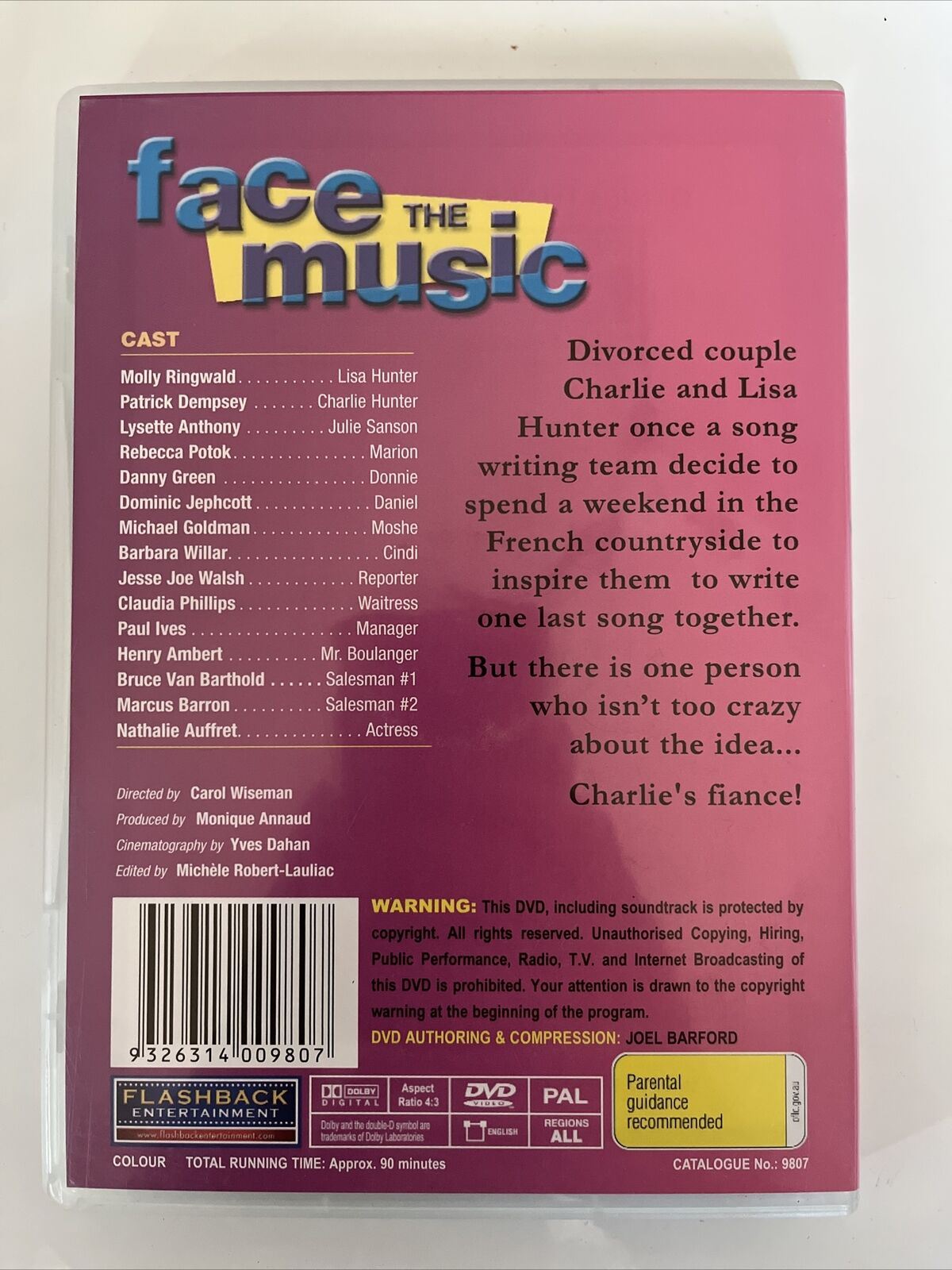 Face the Music (DVD, 1993) Molly Ringwald, Patrick Dempsey. All Regions