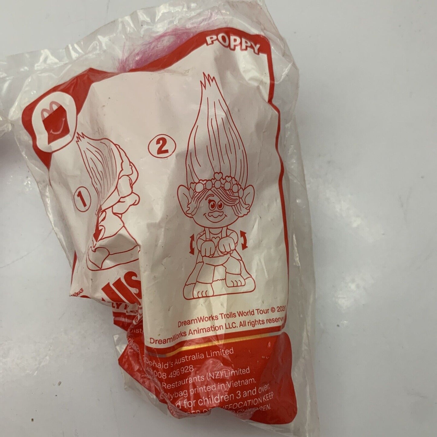 2x Trolls + Pikmi Pops McDonald's Figure Fetty The Cat Trolls Party Poppy NEW