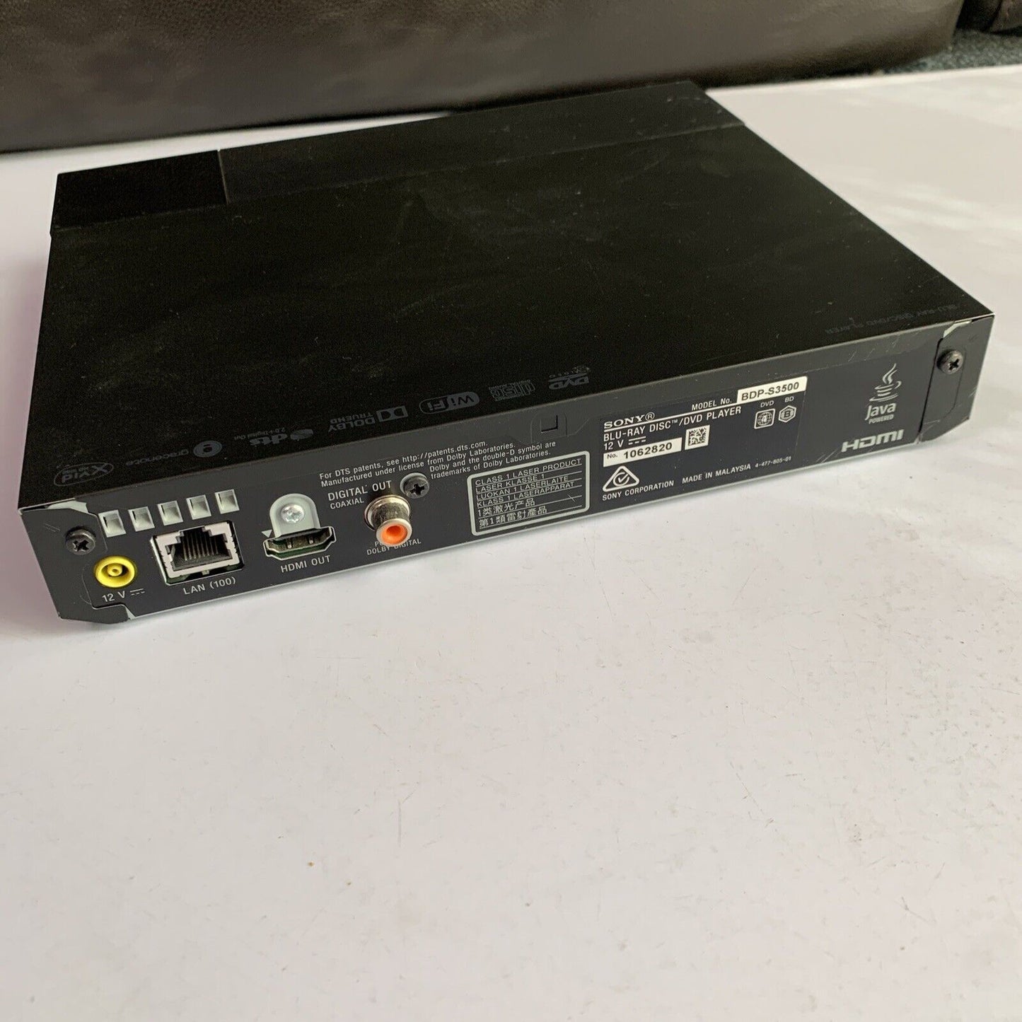 Sony BDP-S3500 Blu-ray and DVD Player with Remote Control Region 4 & B