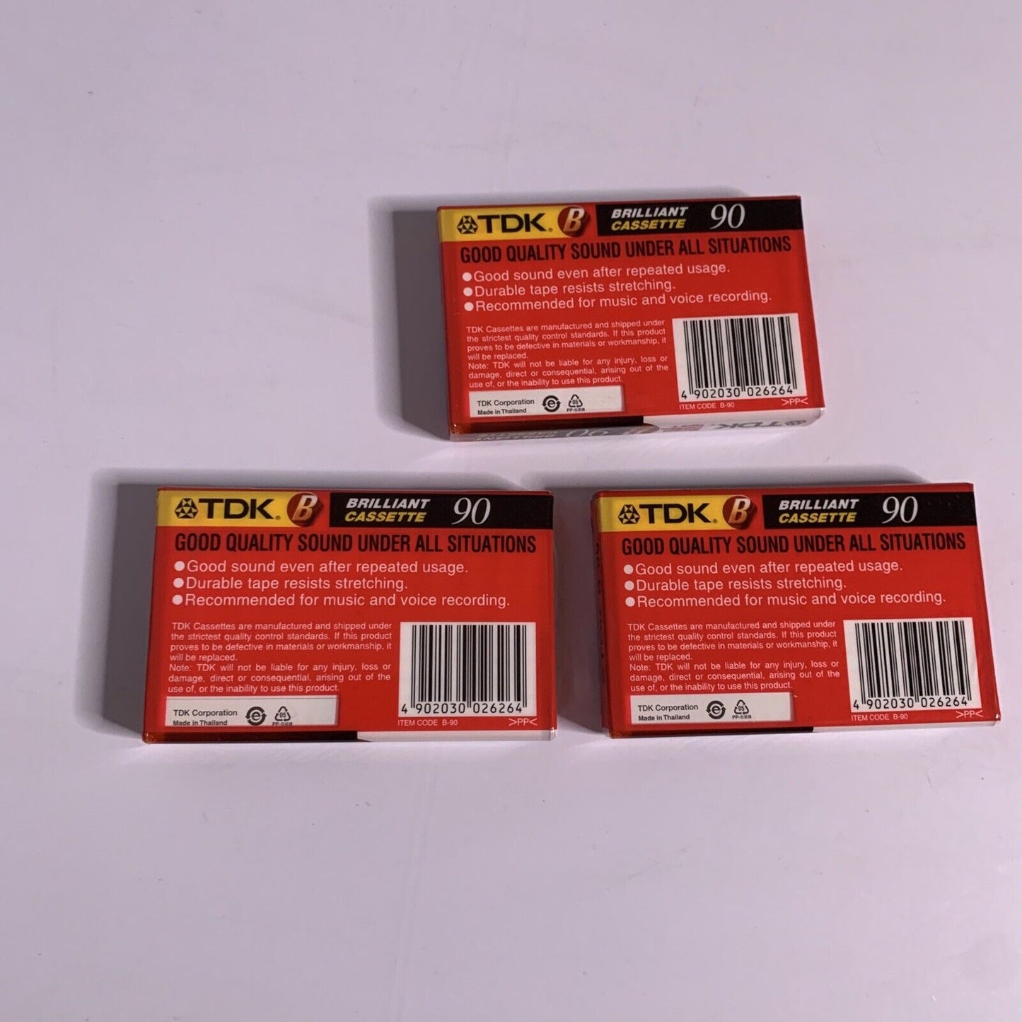 3x TDK D90 Blank 90 minute Audio Cassette NEW Sealed