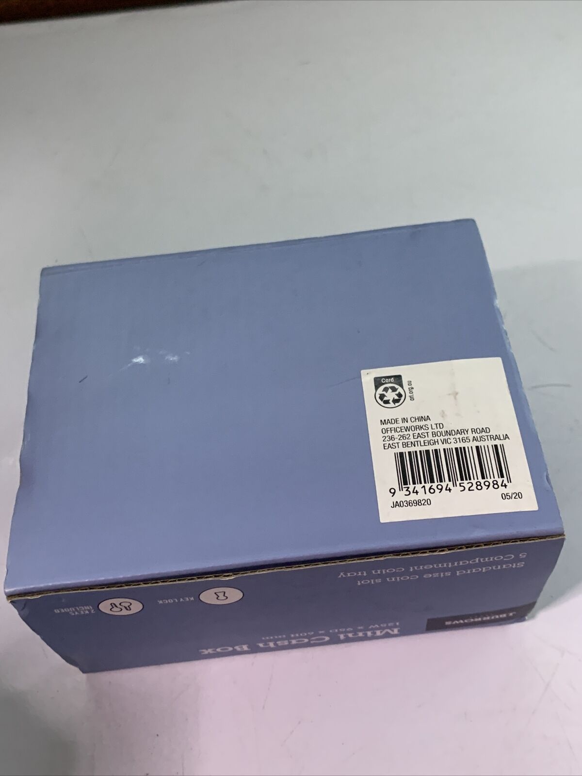Mini Cash Box 125 X 95 X 60 mm Blue NEW