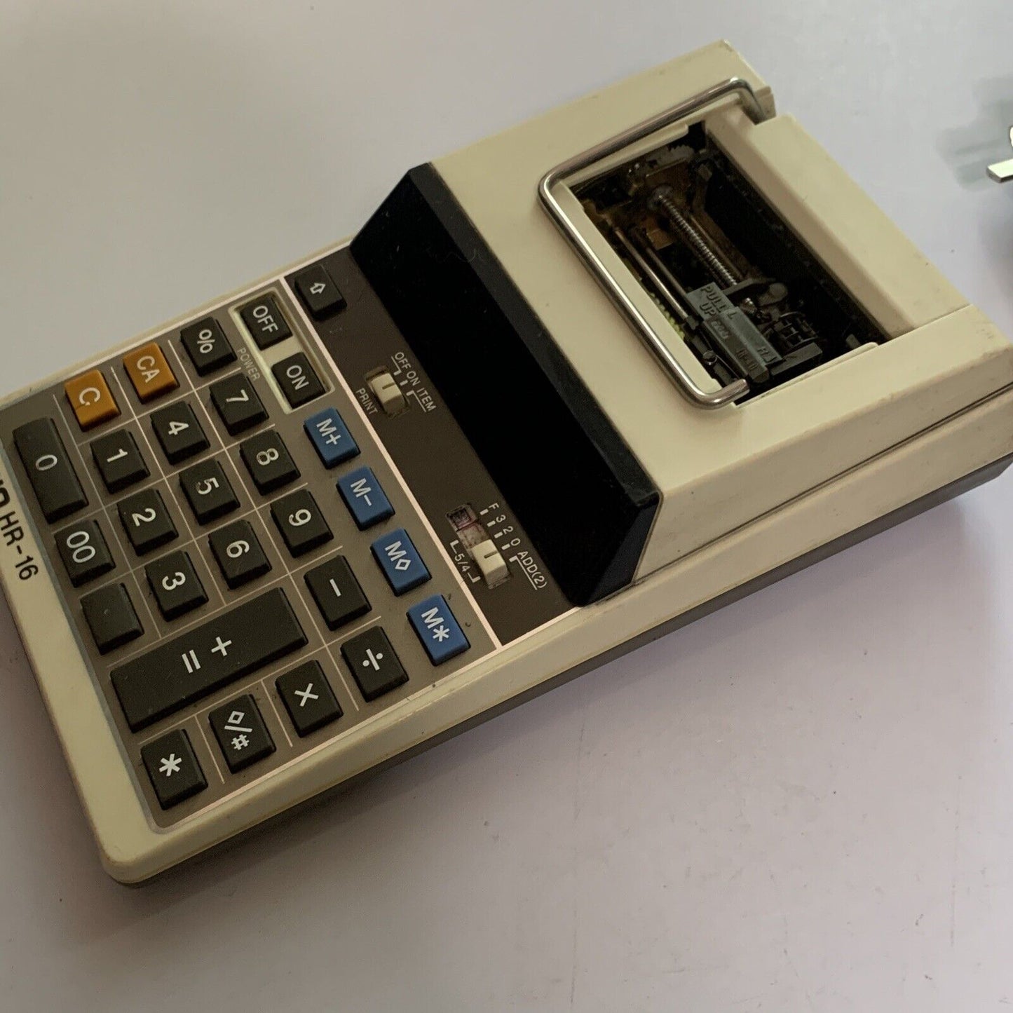 Casio HR-16 Printing Calculator With Power Supply