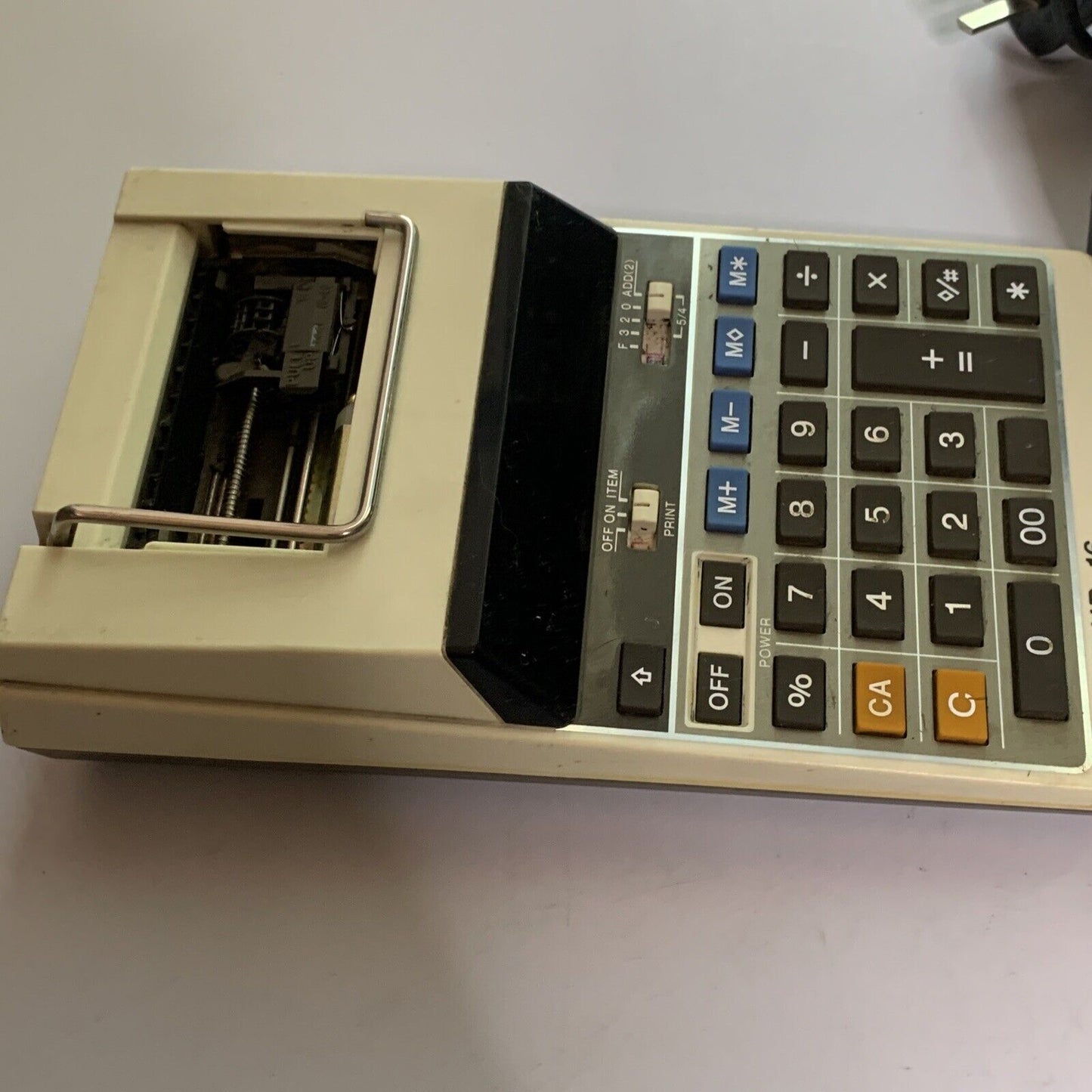 Casio HR-16 Printing Calculator With Power Supply