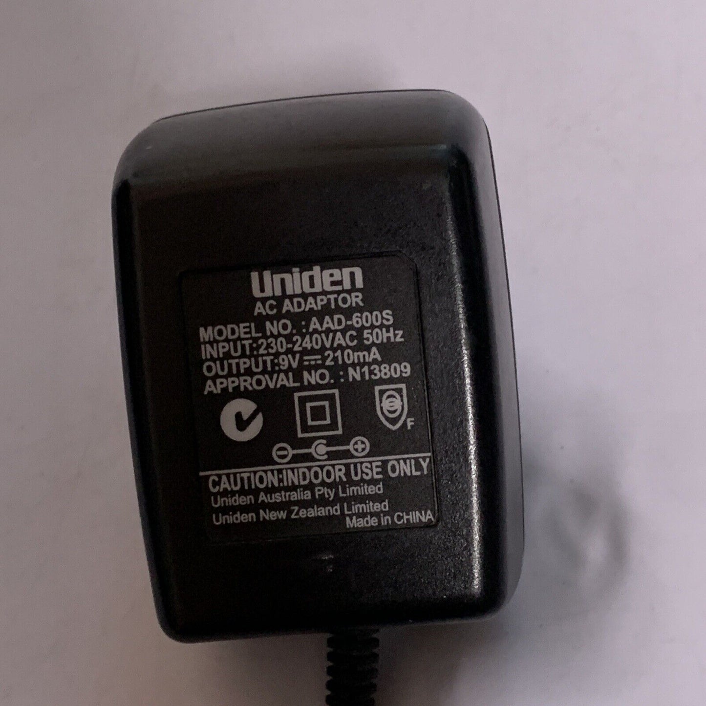 Uniden Cordless Telephone Charger WDECT 2315 + AAD-600S Power Supply 9V