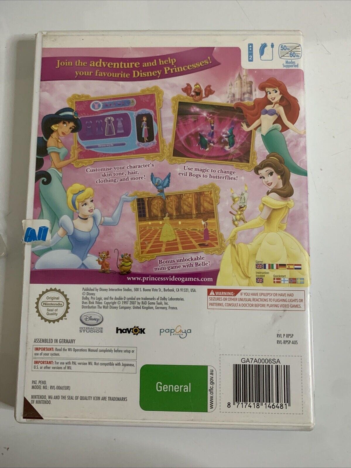 Disney Princess Enchanted Journey Nintendo Wii 2008 PAL Complete