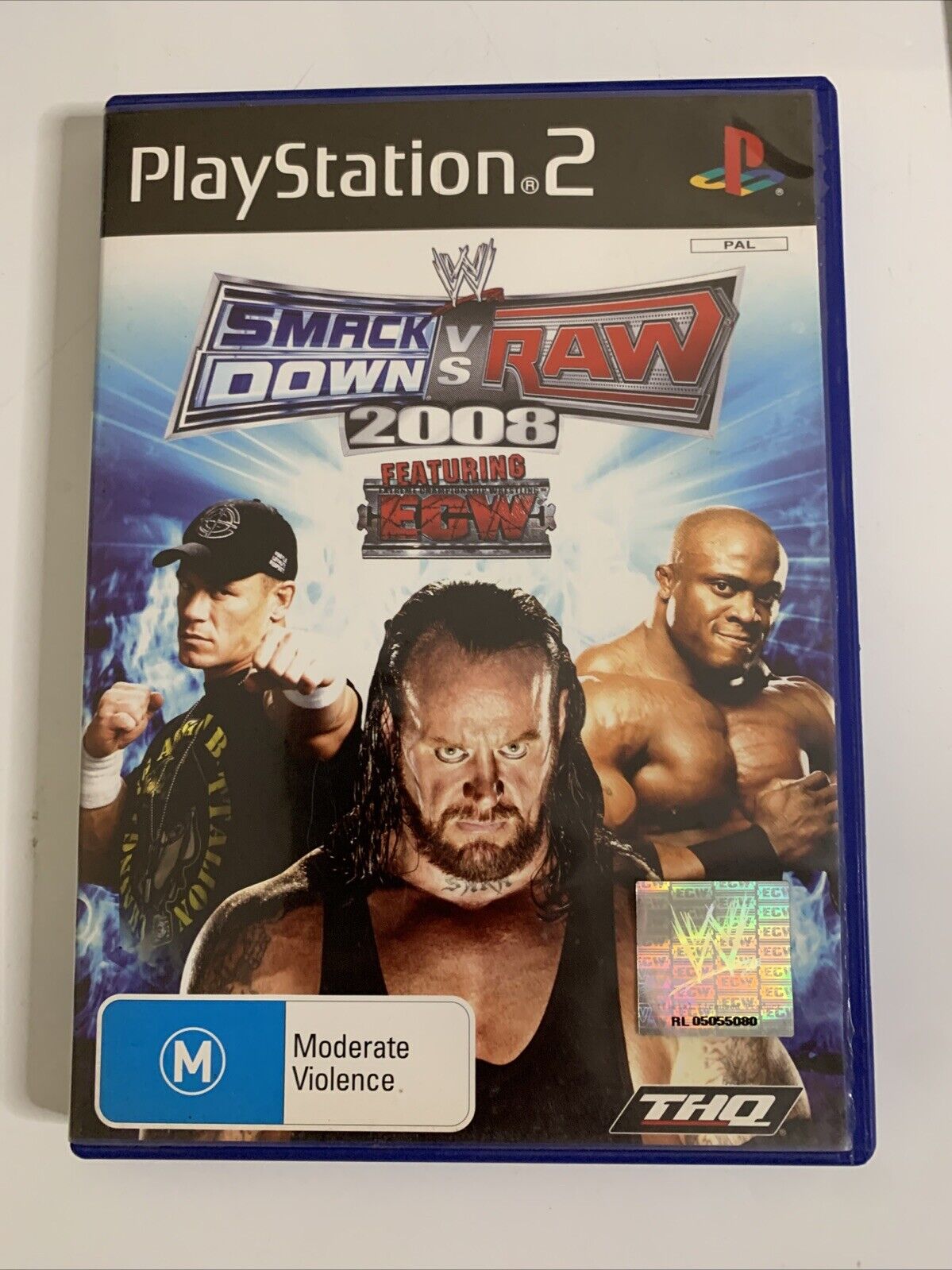 WWE Smackdown Vs Raw 2008 ECW PS2 Sony PlayStation 2 Game PAL Wrestling Complete