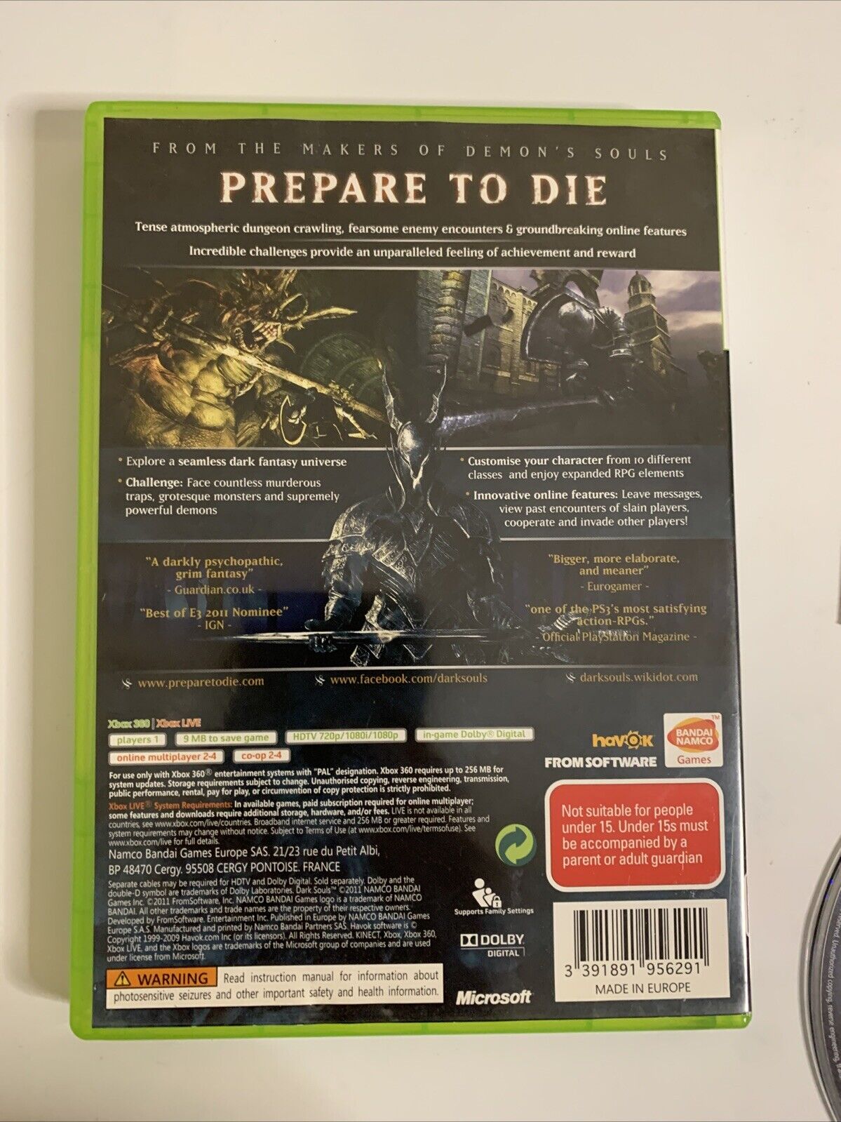 Dark Souls Microsoft Xbox 360 PAL 2012 Game Complete