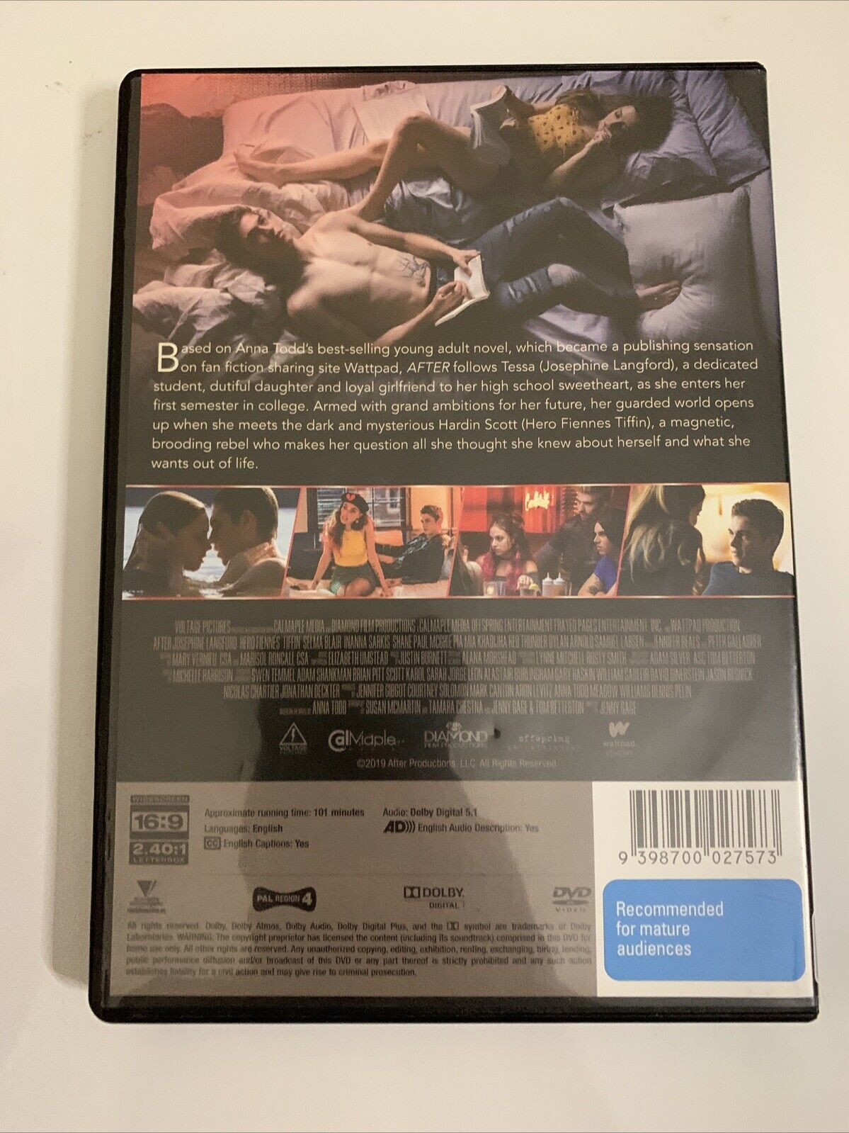 After (DVD, 2019) Josephine Langford, Hero Fiennes Tiffin Region 4
