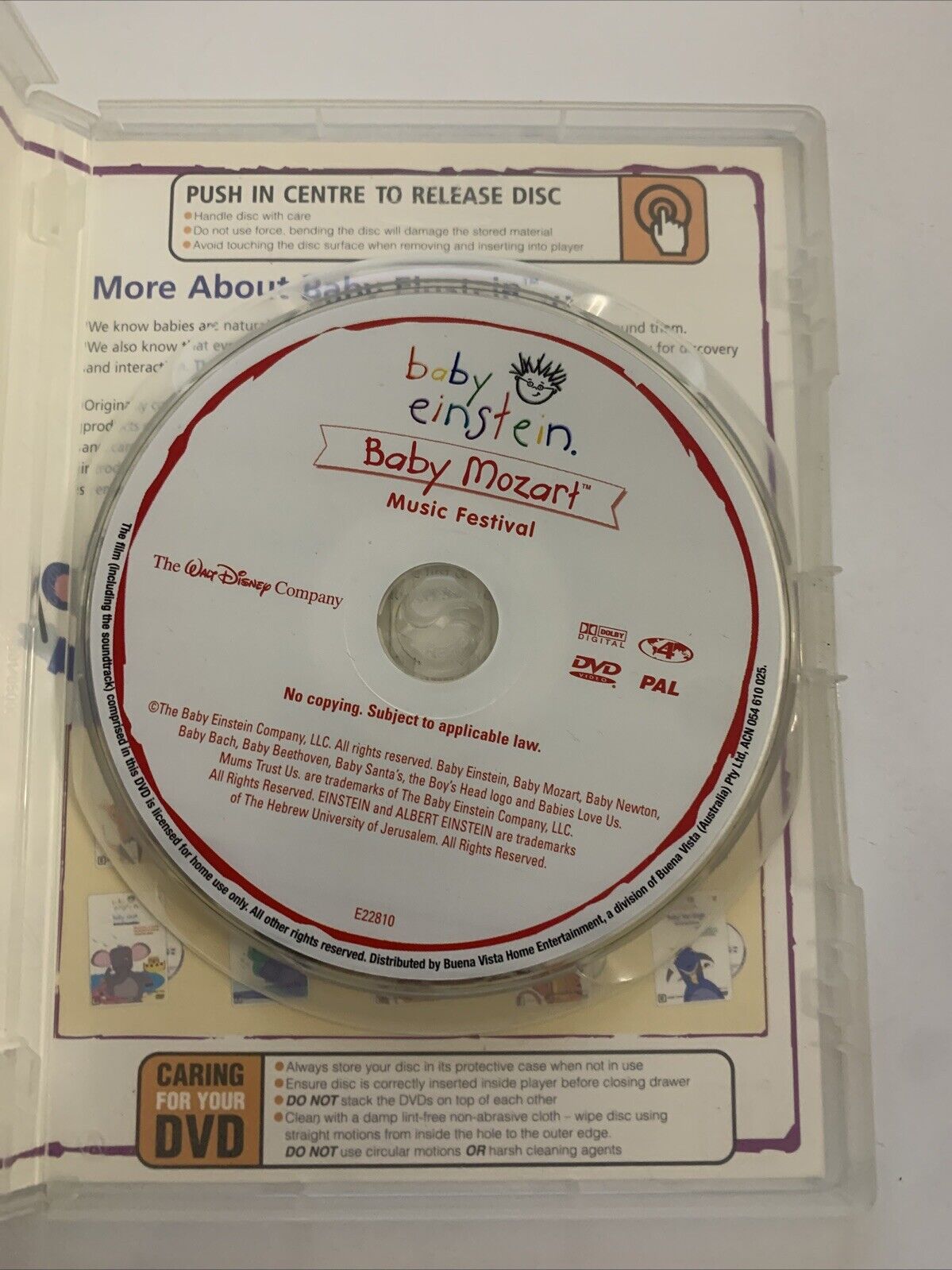Baby Mozart Music Festival (DVD, 2002) Disney Early Learning All Regions