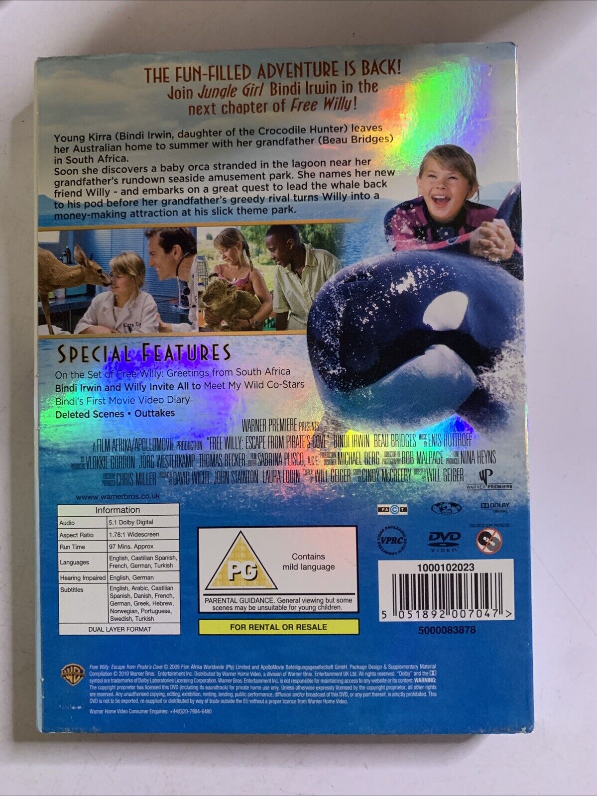 Free Willy Escape From Pirate's Cove (DVD, 2010) Bindi Irwin Region 4