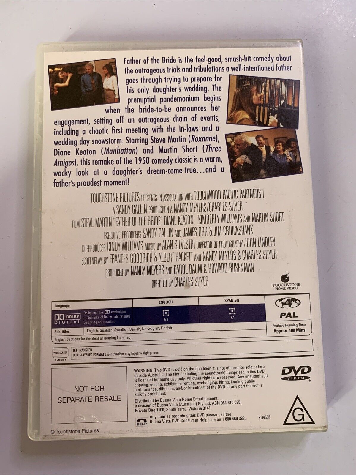 Father of the Bride (DVD, 1991) Martin Short, Steve Martin, Diane Keaton Region4
