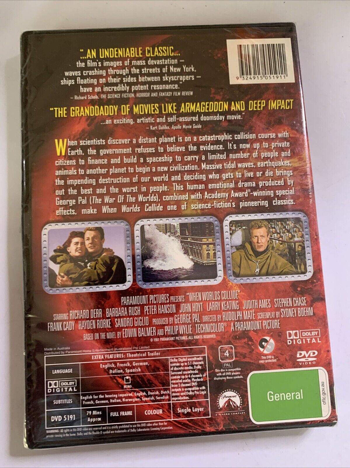 When Worlds Collide (DVD, 1951) Richard Derr, Barbara Rush Region 4 NEW