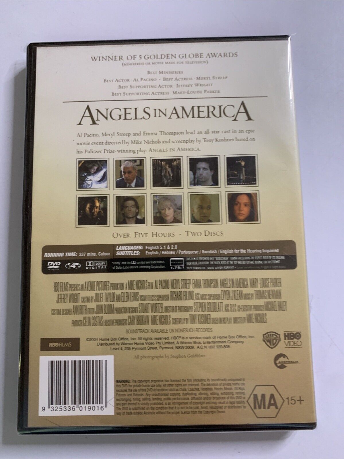 Angels in America (DVD,2003) Al Pacino, Meryl Streep, Emma Thompson Region 4 NEW
