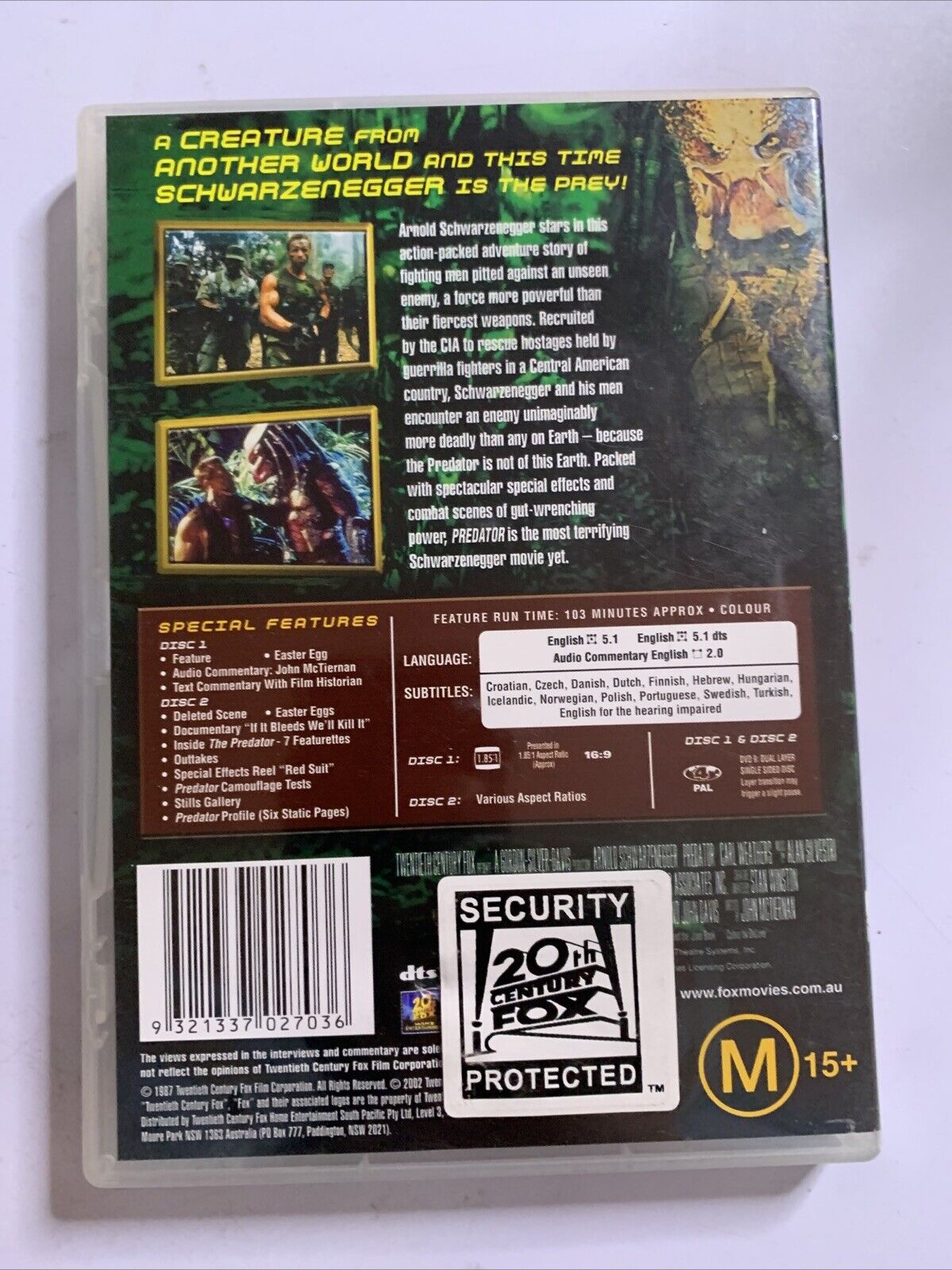 Predator Special Edition (DVD,1987) Arnold Schwarzenegger, Jesse Ventura Region4