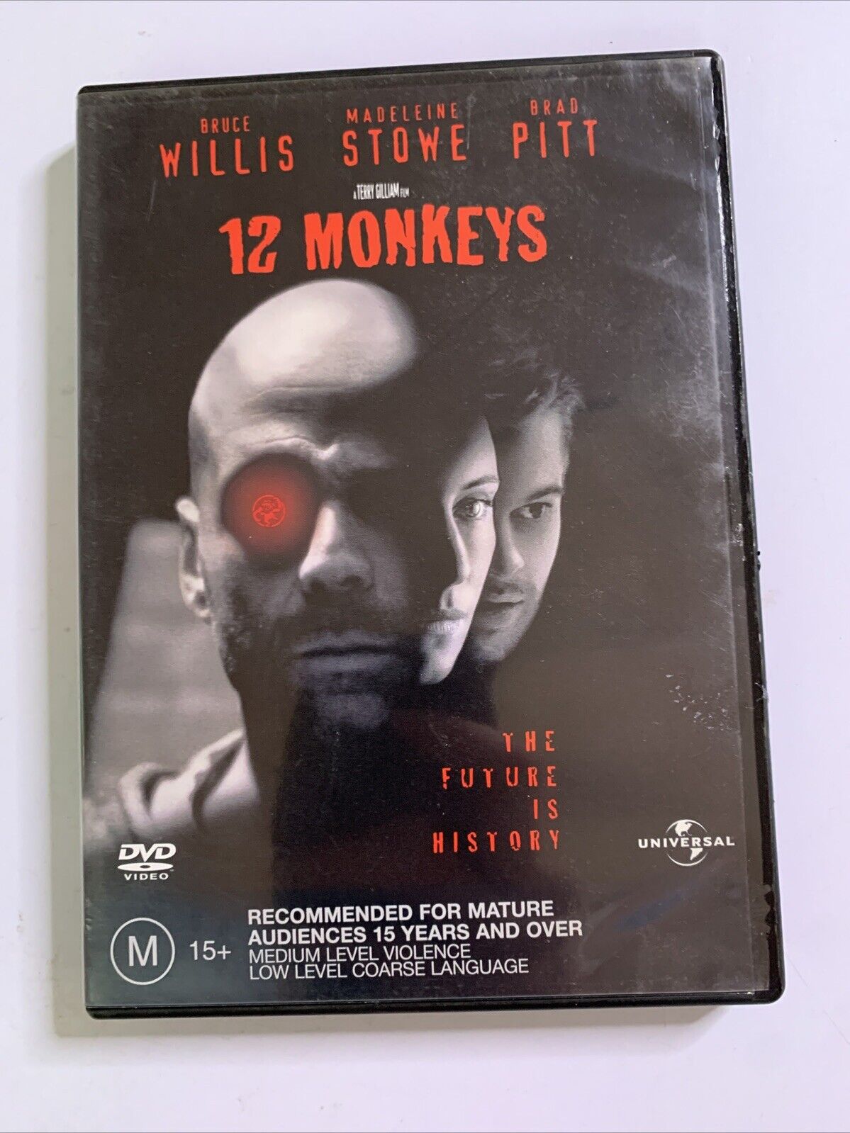 12 Monkeys (DVD, 1995) Brad Pitt, Madeleine Stowe, Bruce Willis Region 4