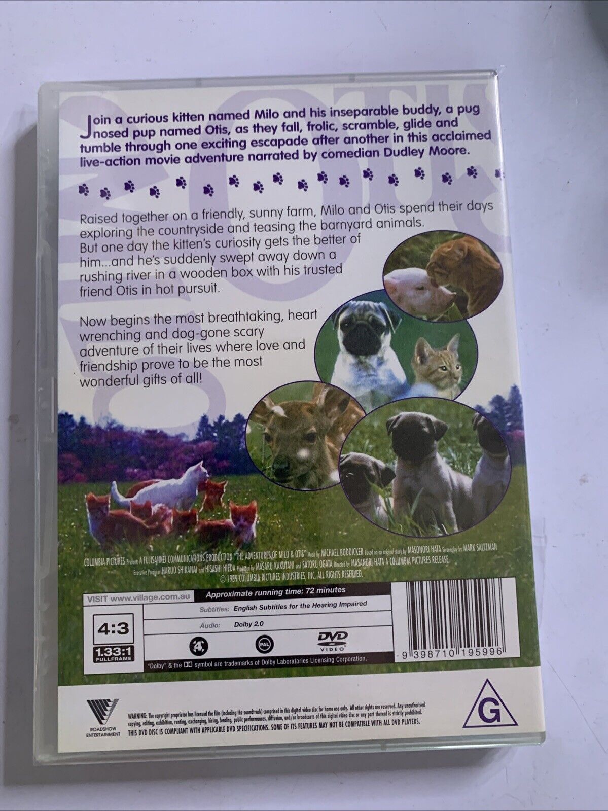 The Adventures of Milo and Otis (DVD, 1989) Dudley Moore Region 4 NEW