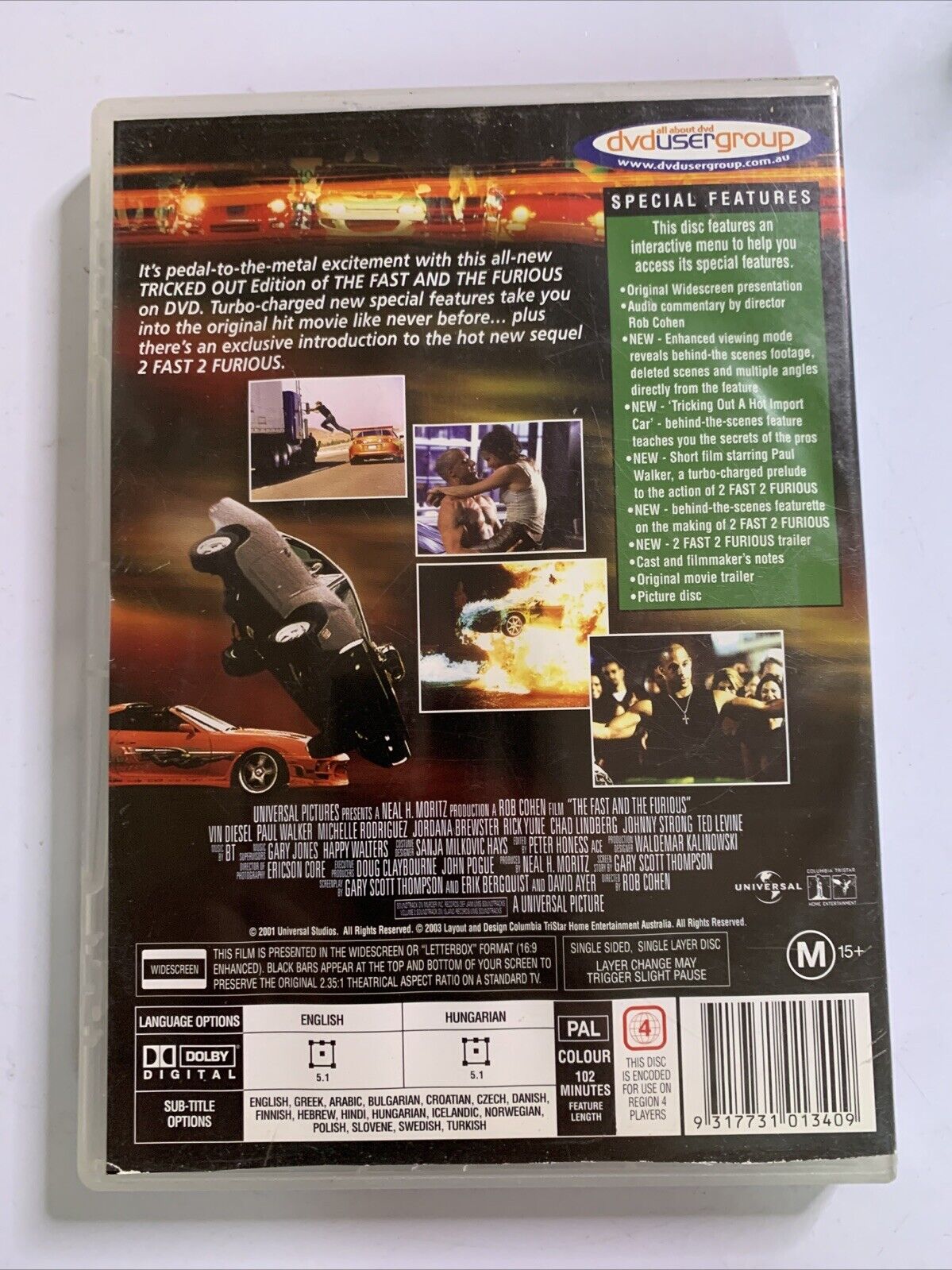 The Fast and the Furious : Tricked Out Edition (DVD, 2001) Region 4