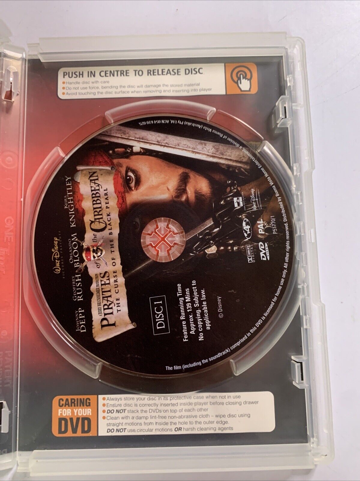 Pirates Of The Caribbean: The Curse Of The Black Pearl (DVD, 2003) Region 4