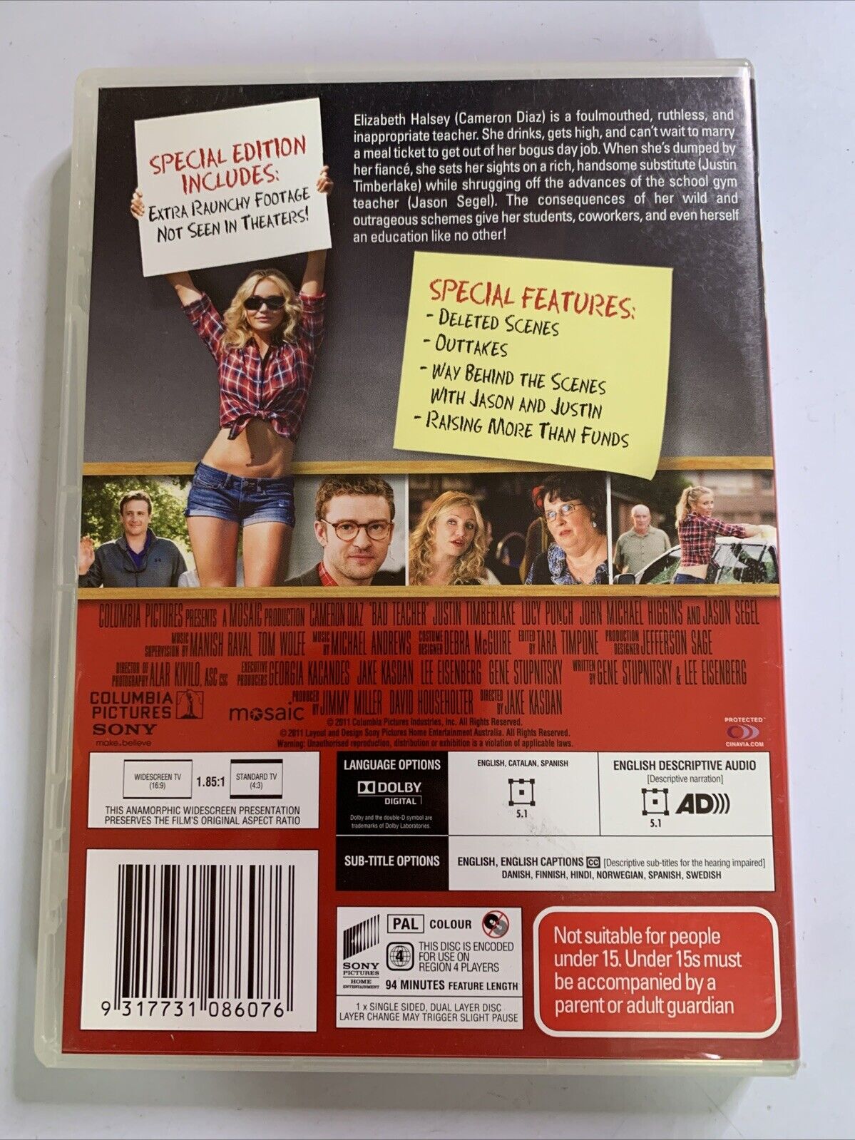 Bad Teacher (DVD, 2011) Cameron Diaz, Justin Timberlake Comedy Region 4