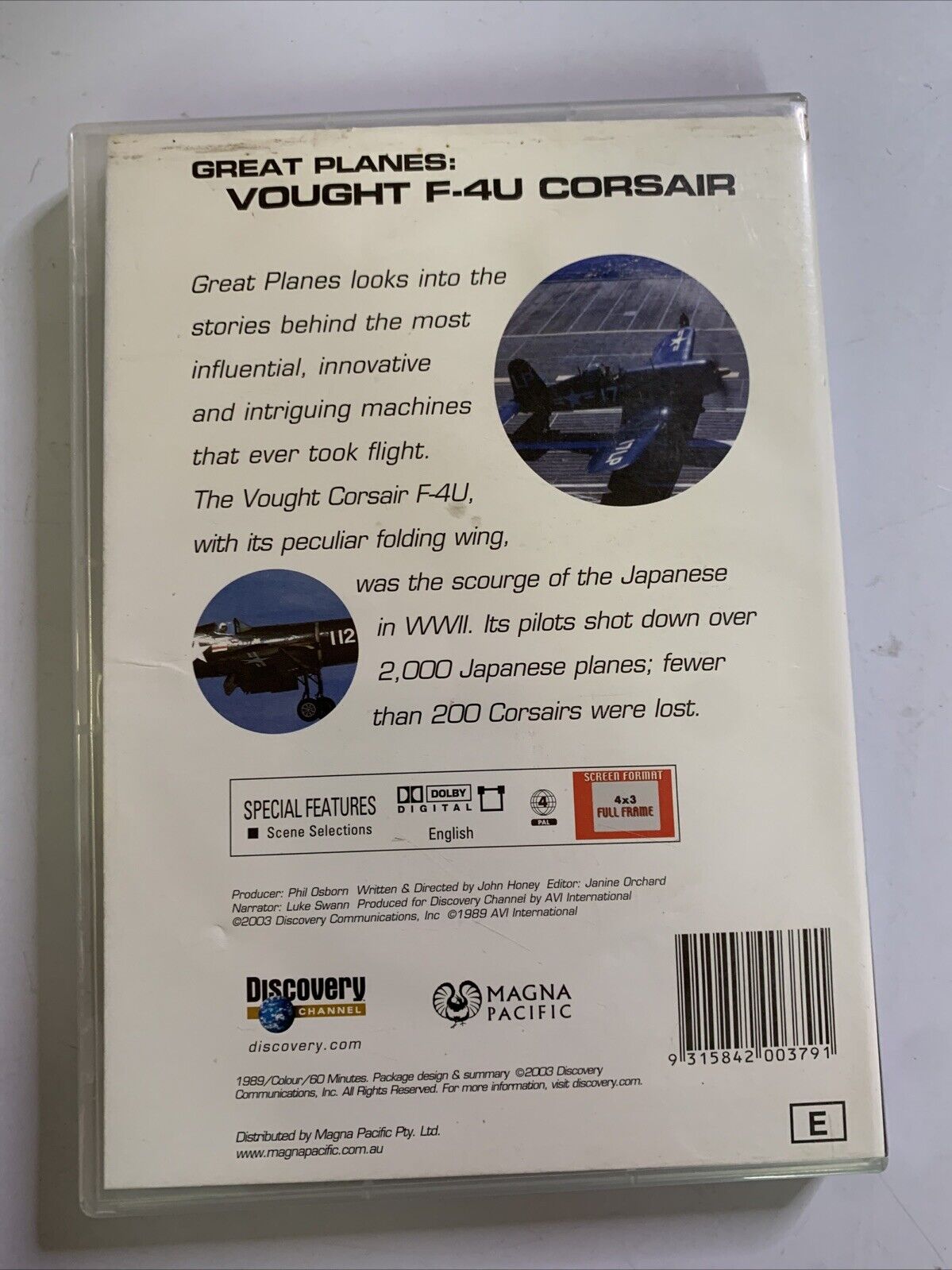 Great Planes: Vought F-4U Corsair (DVD, 2001) All Regions