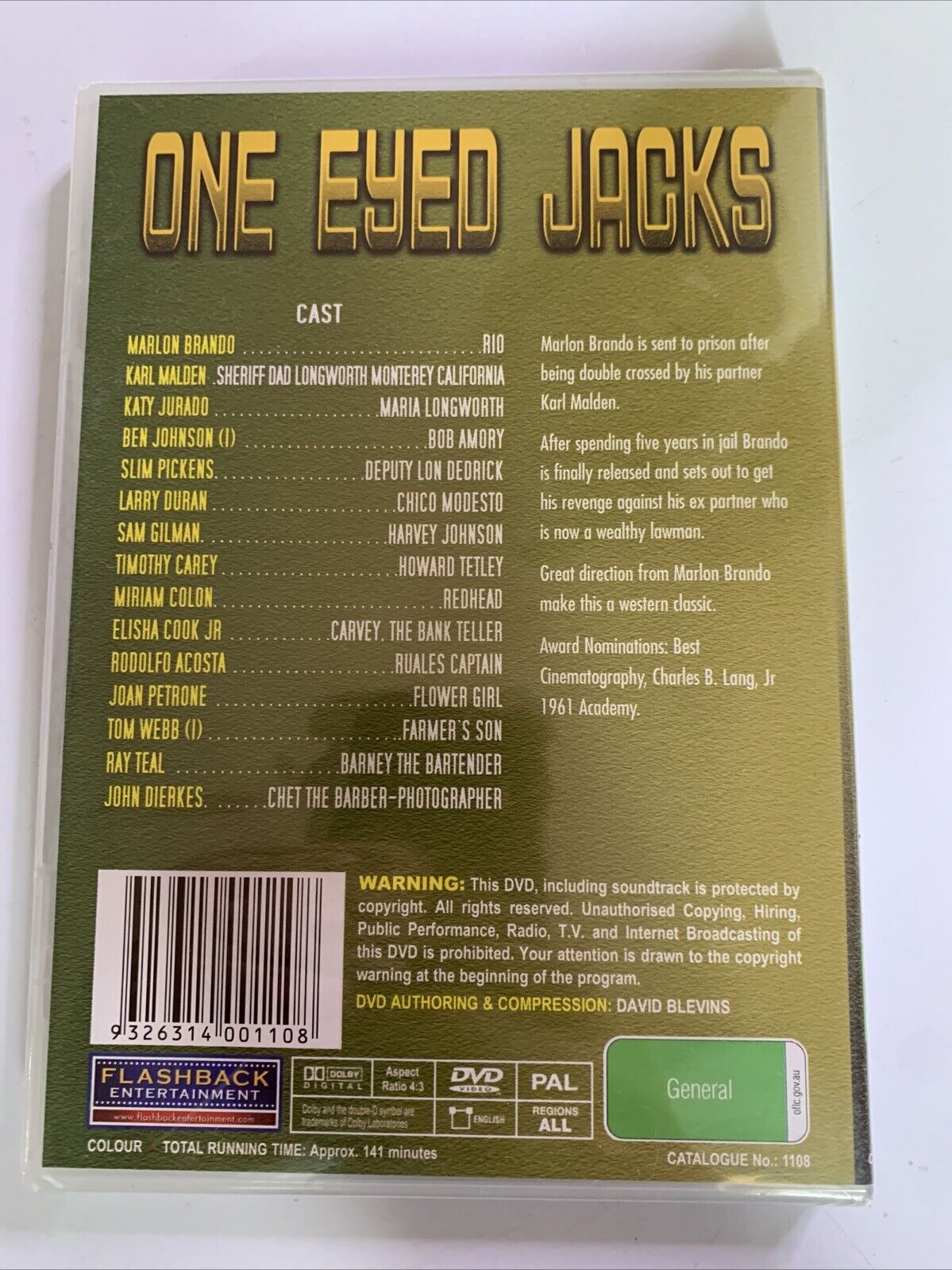 One Eyed Jacks (DVD, 1961) Marlon Brando NEW Sealed