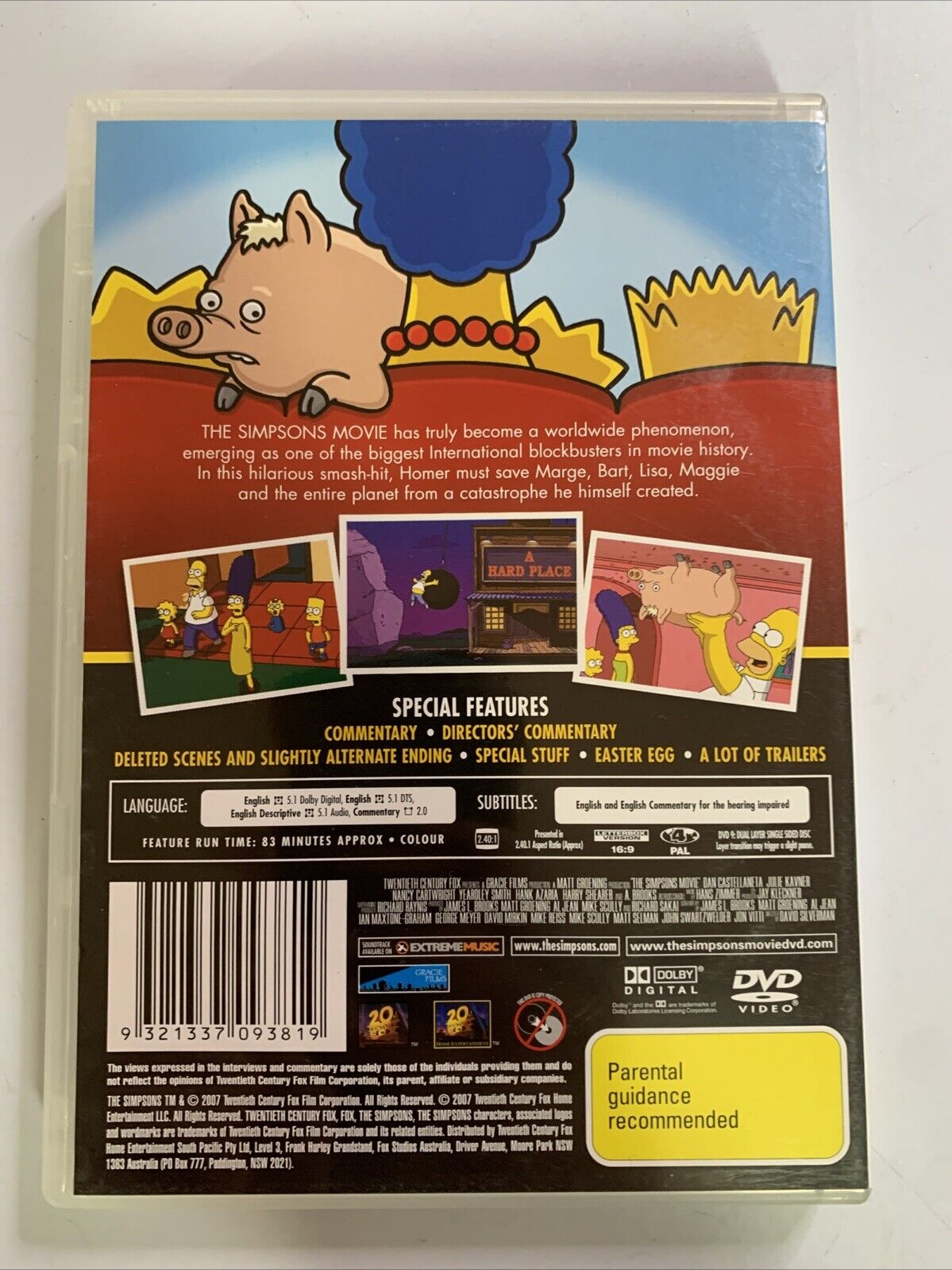The Simpsons Movie (DVD, 2007) Animated Film Region 4