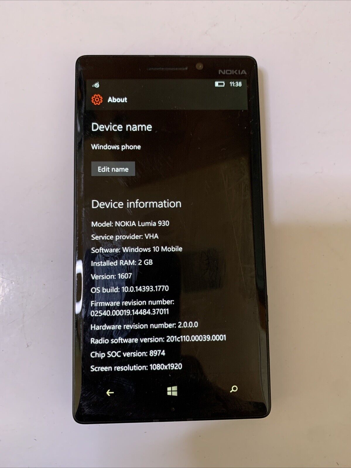 Nokia Lumia 930 Black 5" Smartphone 32GB 4G LTE GPS WiFi Windows Mobile
