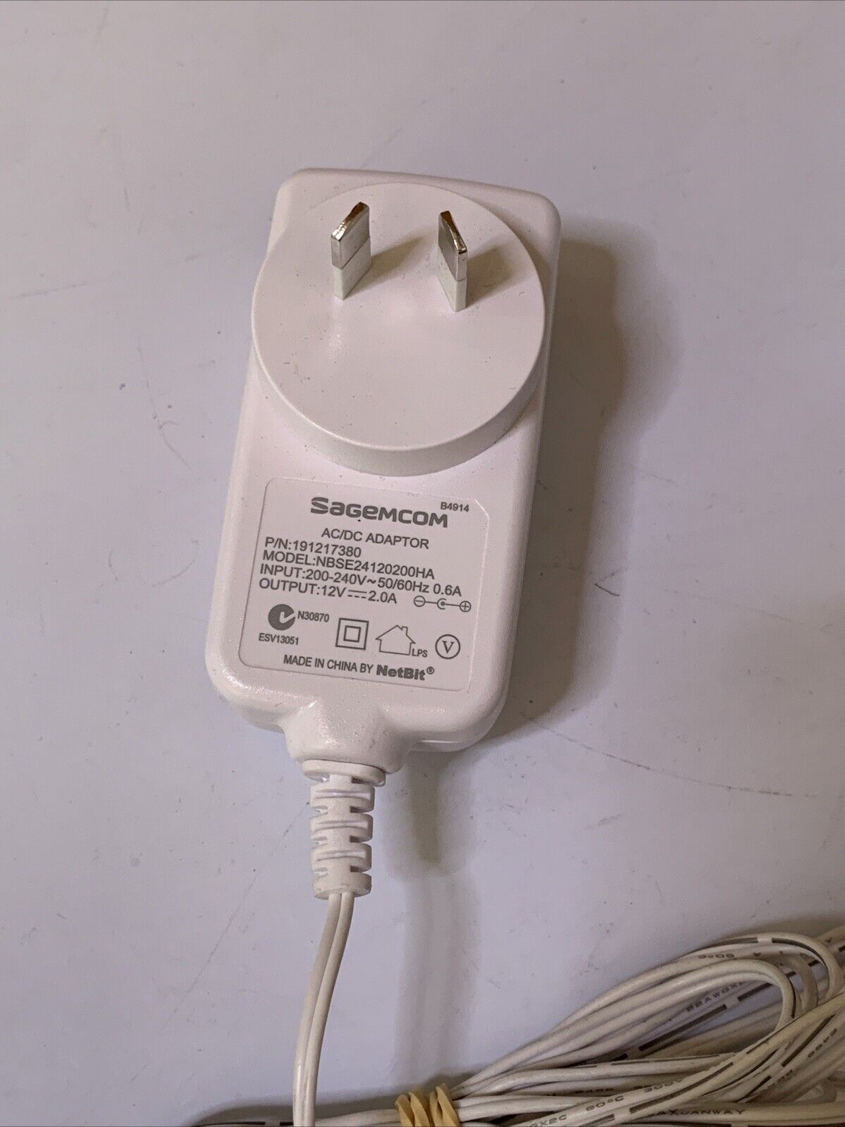 Sagemcom NBES24120200HA AC Adaptor 12V 2A Power Supply for Router