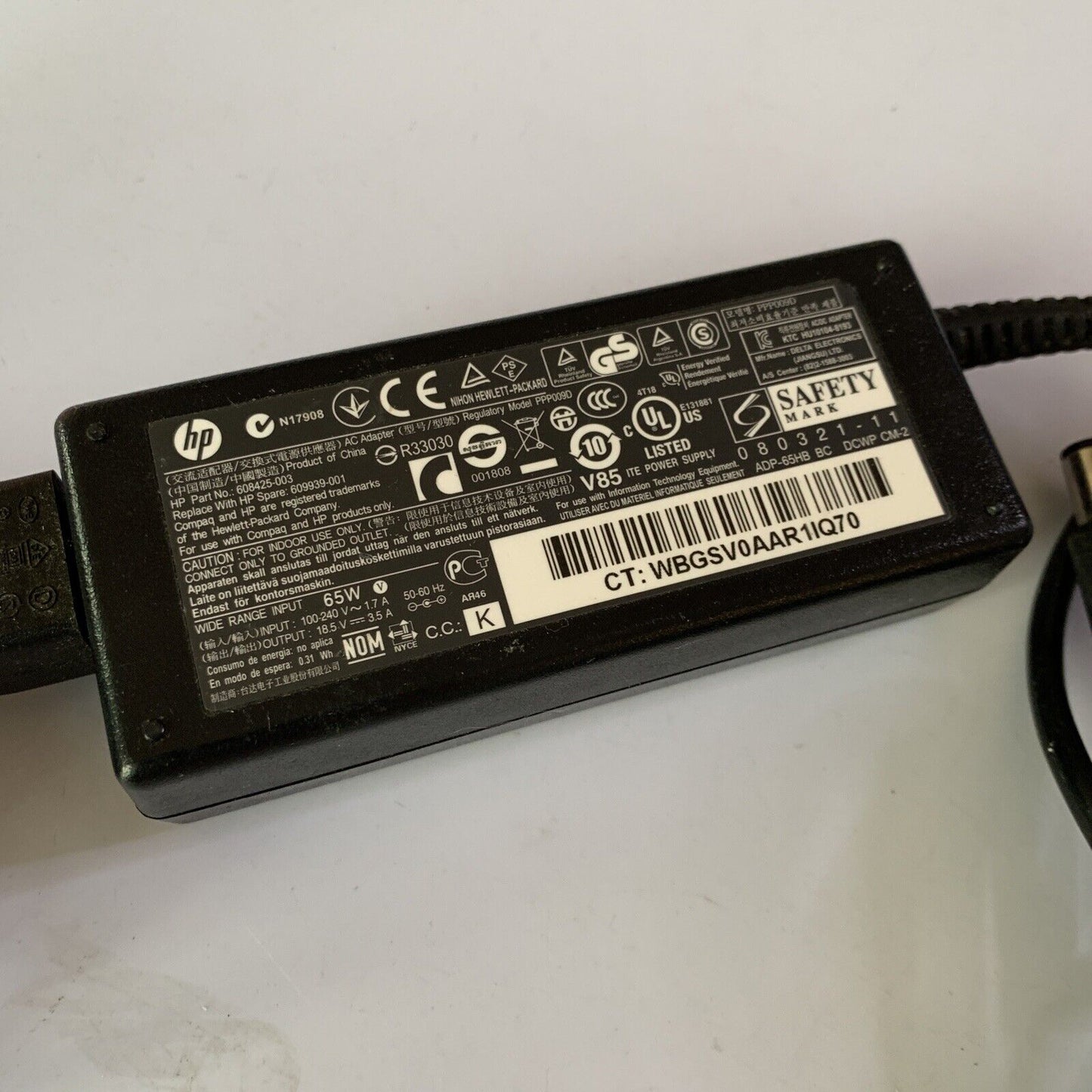 Genuine HP Laptop Power Supply 65W 608425-003 AC Adaptor 18.5V 3.5A PPP009D