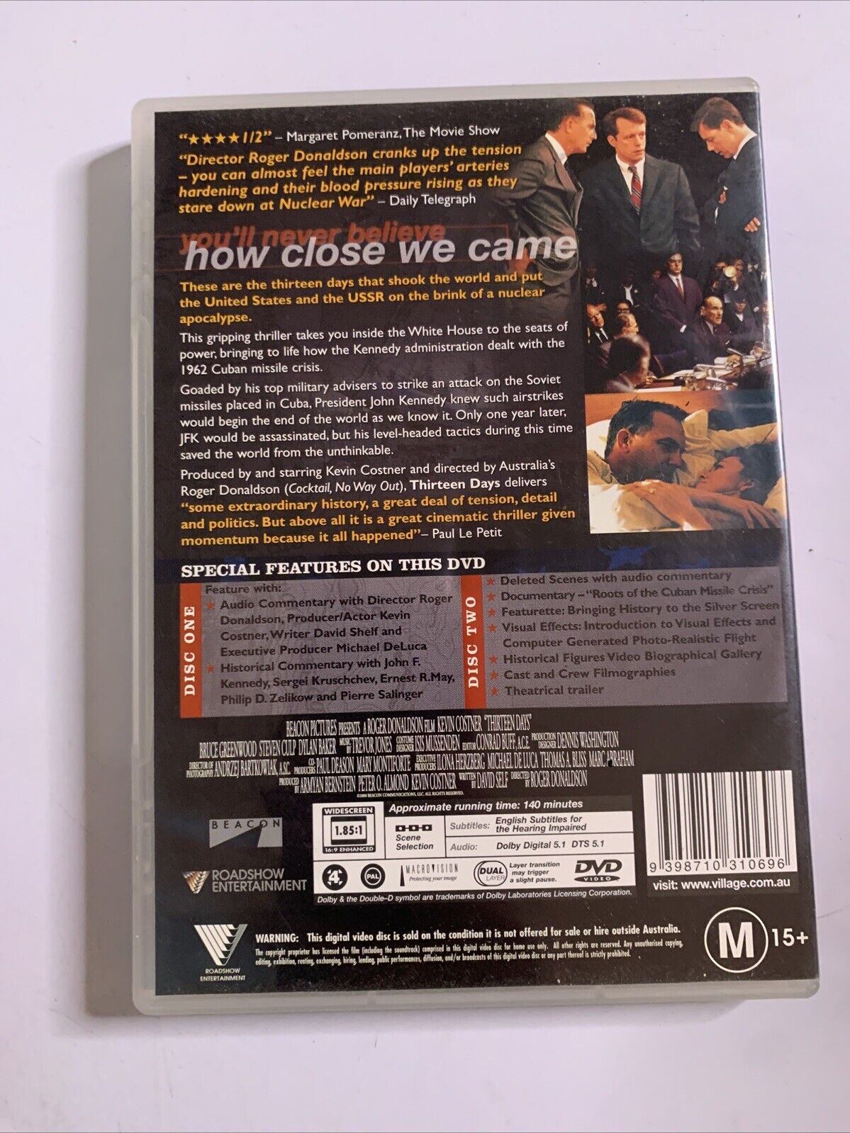 Thirteen Days (DVD, 2000, 2-Disc Set) Dylan Baker, Kevin Costner Region 4