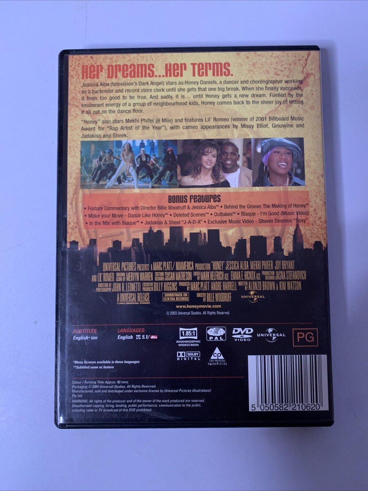 Honey (DVD, 2003) Jessica Alba Region 4