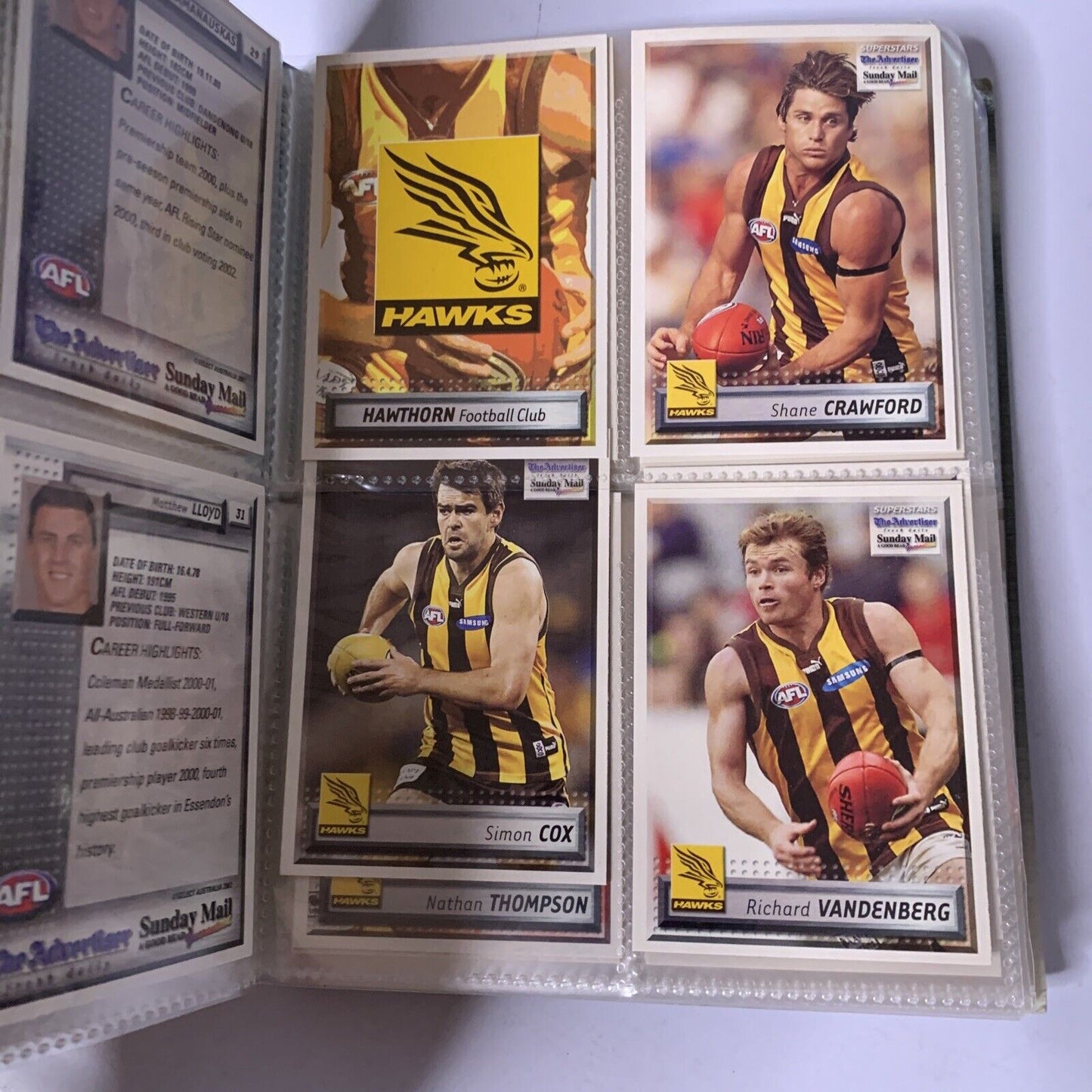 AFL Superstars 2003 Football Collector Card Album Full Set of 128 Cards