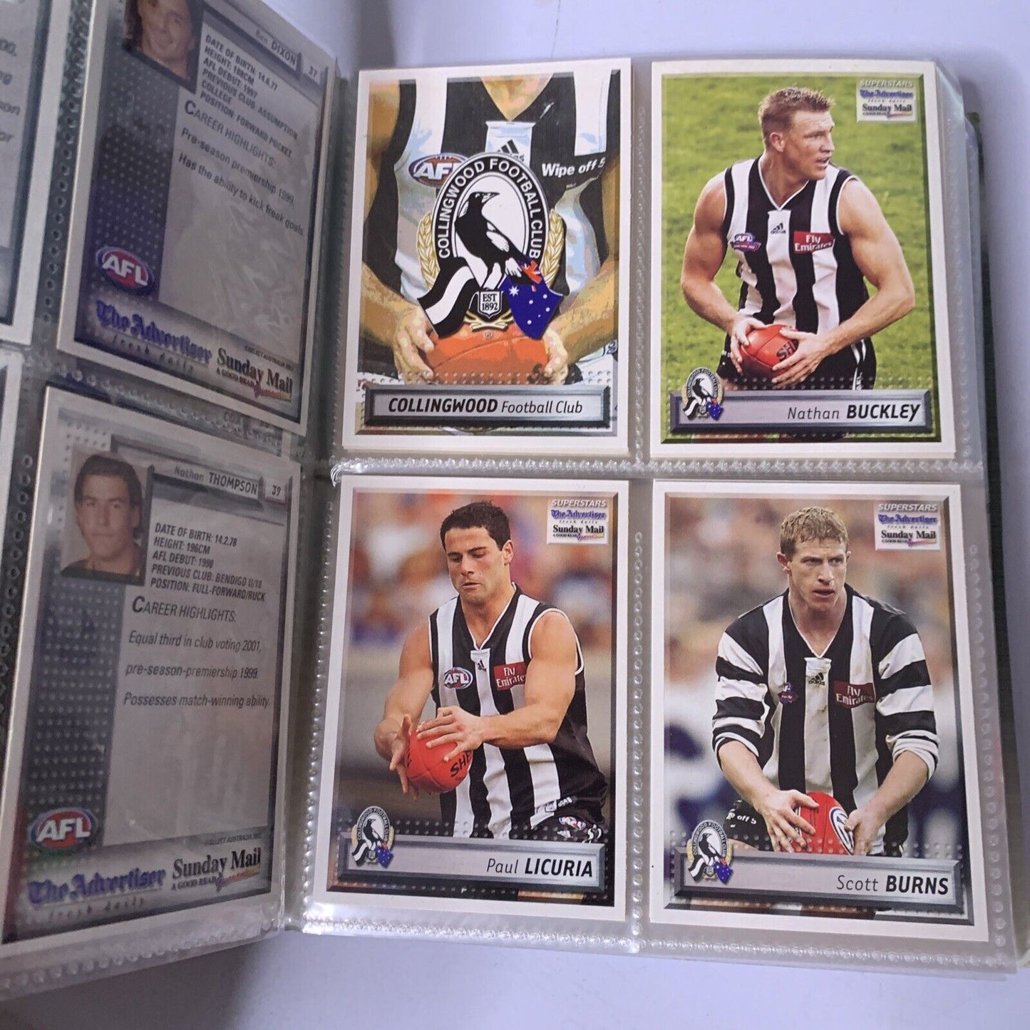 AFL Superstars 2003 Football Collector Card Album Full Set of 128 Cards
