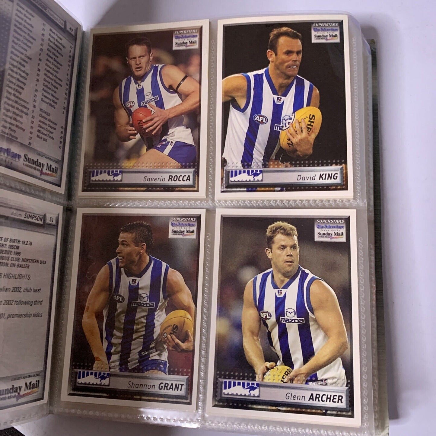 AFL Superstars 2003 Football Collector Card Album Full Set of 128 Cards
