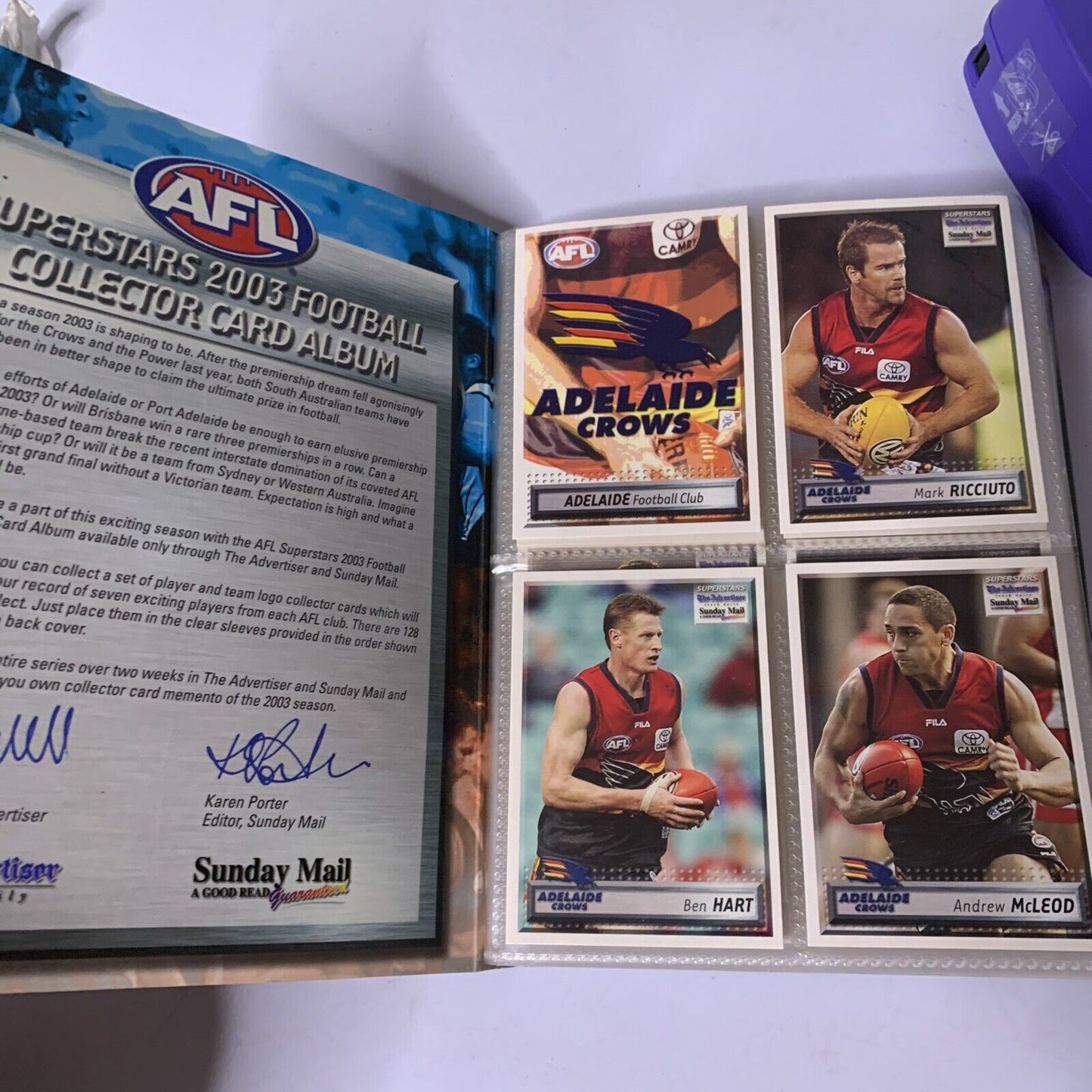 AFL Superstars 2003 Football Collector Card Album Full Set of 128 Cards