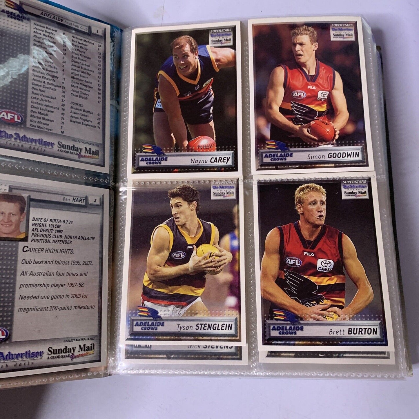 AFL Superstars 2003 Football Collector Card Album Full Set of 128 Cards
