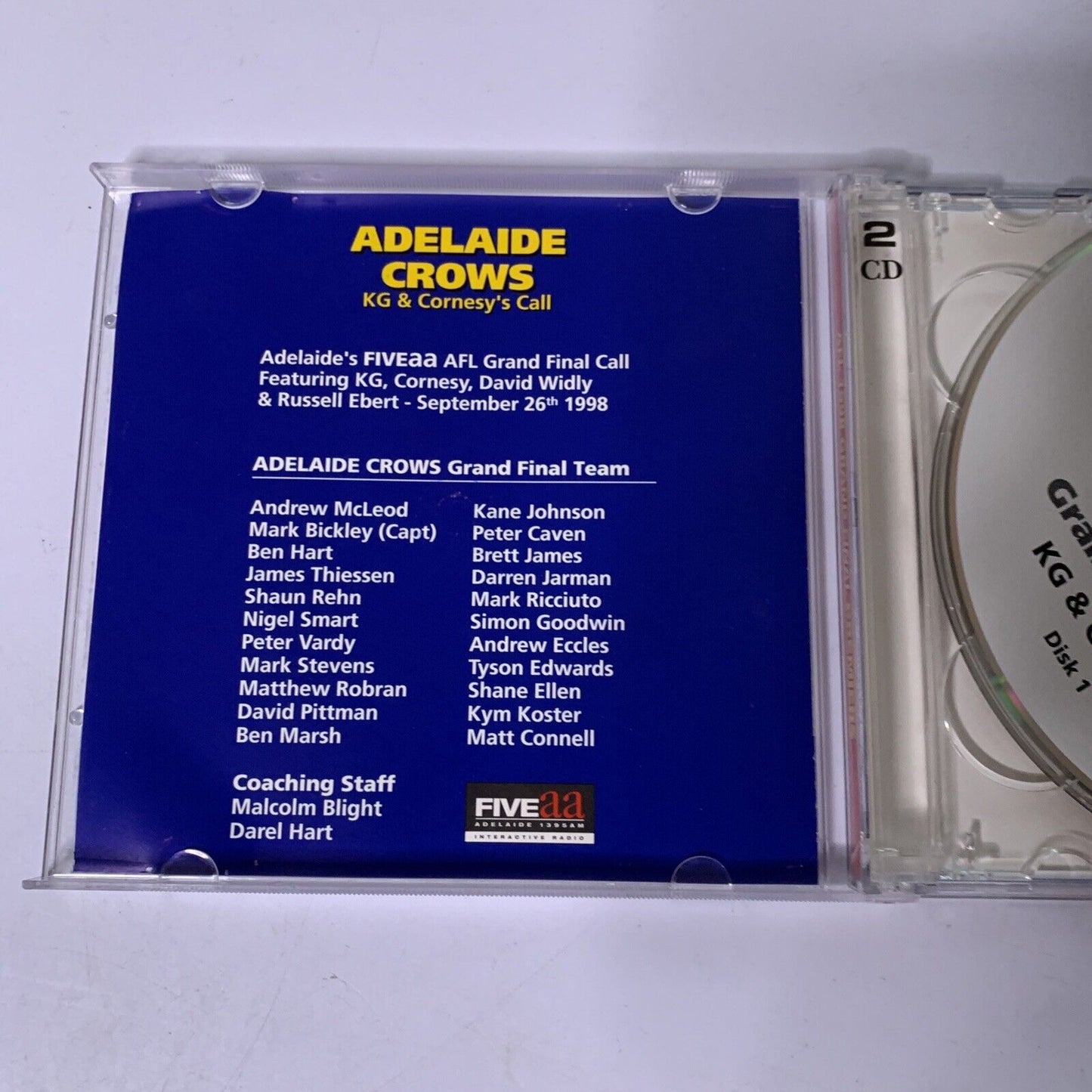Adelaide Crows AFL 1998 Grand Final Premiers Call (CD, 2-Disc Set) KG & Cornesy