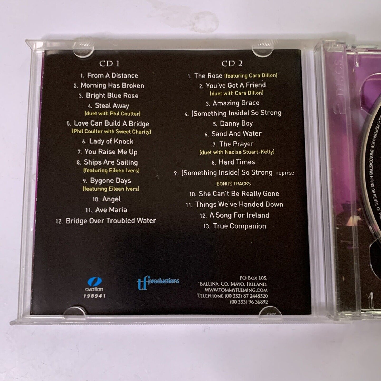 Tommy Fleming & Guests Voice Of Hope (CD, 2005, 2-Disc Set) Album