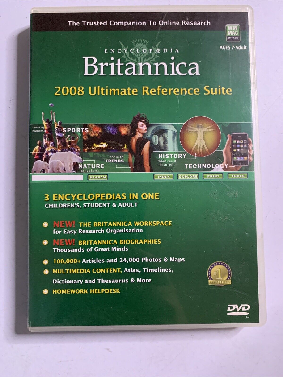 Encyclopaedia Britannica 2008 Ultimate Reference Suite PC DVD-ROM Windows Mac