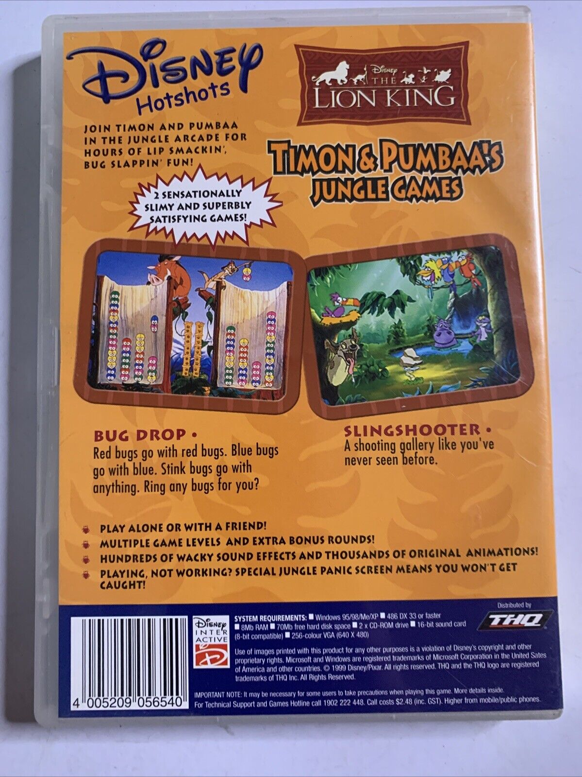 The Lion King Timon & Pumbaa's Jungle Games PC Windows CD-ROM Game