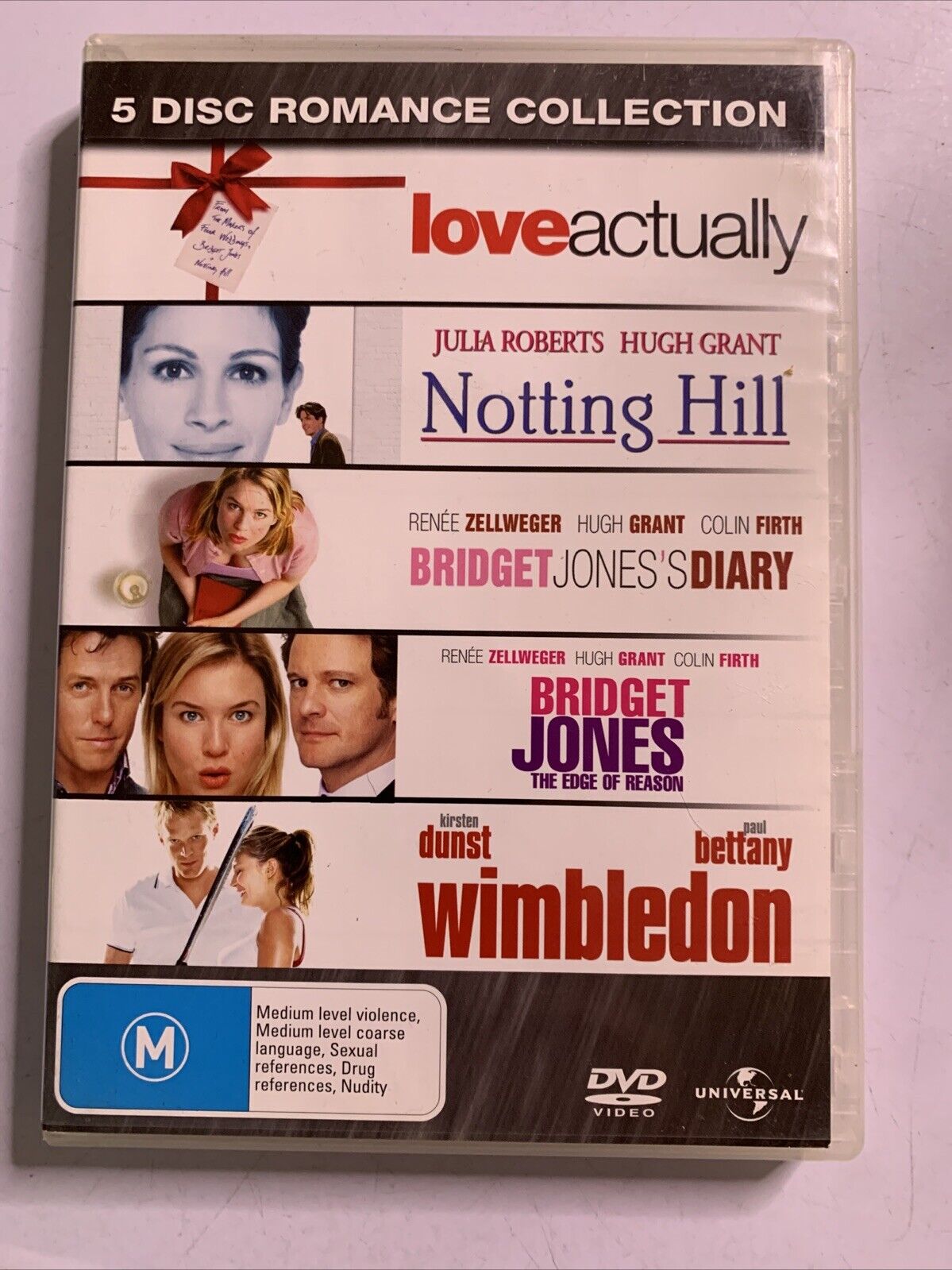 Love Actually / Notting Hill / Bridget Jones 1 & 2 / Wimbledon (DVD) Region 4