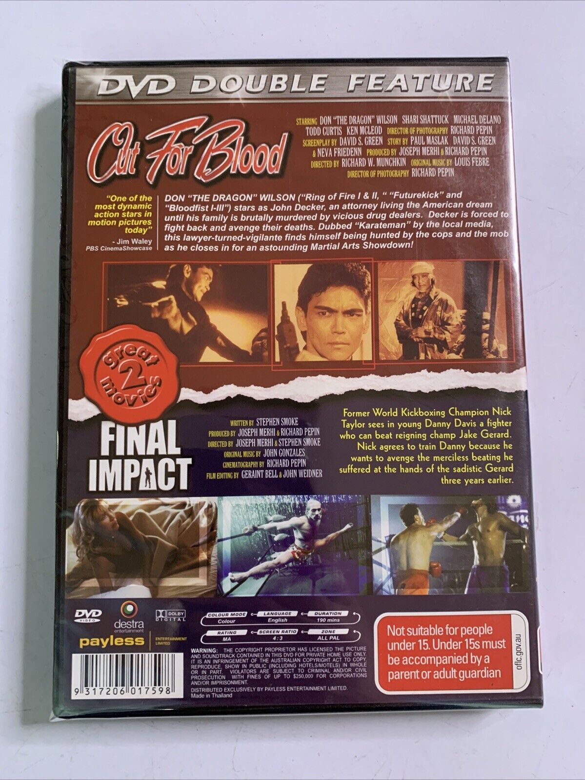 Out For Blood / Final Impact (DVD) Don The Dragon Wilson, Lorenzo Lamas NEW