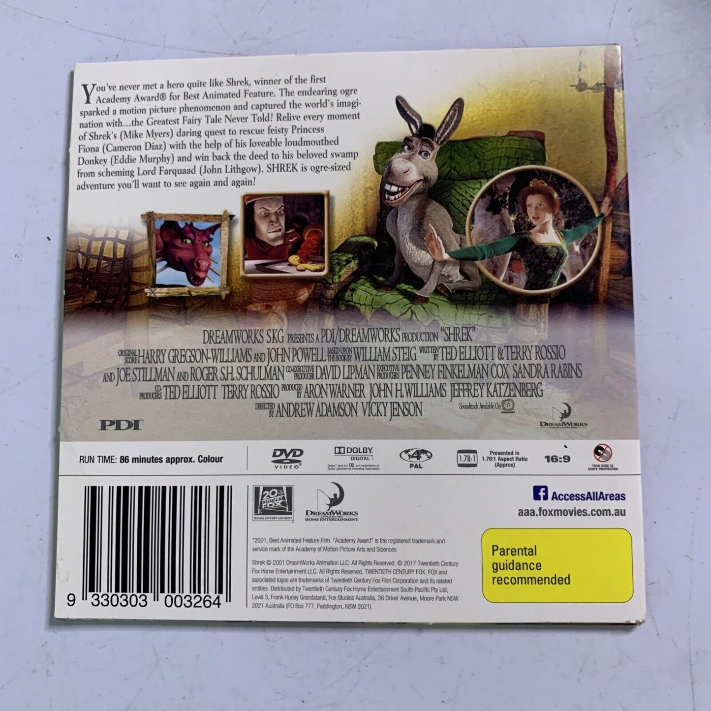 Shrek (DVD, 2001) Mike Myers, Cameron Diaz, Eddie Murphy Region 4