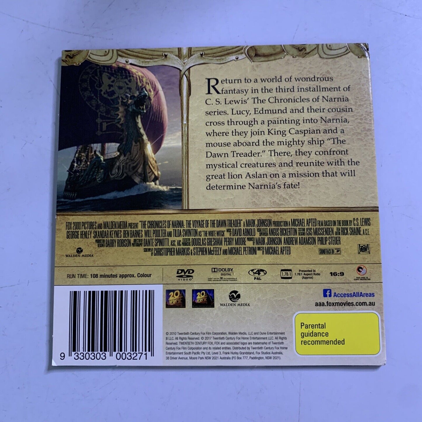 The Chronicles Of Narnia: The Voyage Of The Dawn Treader (DVD, 2010) Region 4