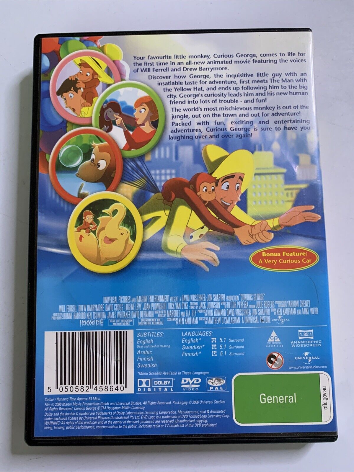 Curious George (DVD, 2006) Will Ferrell, Drew Barrymore Animation Region 4
