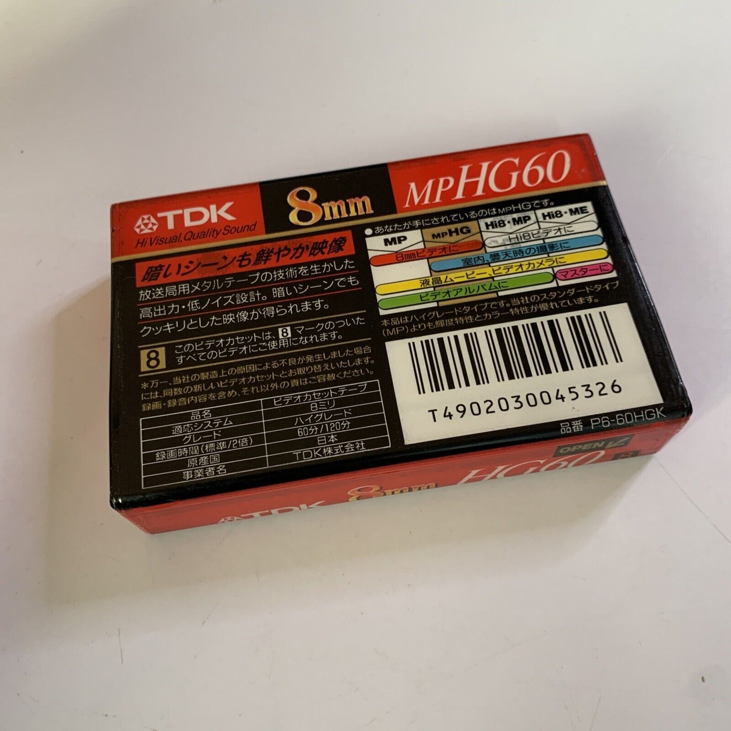 TDK HG60 60 minutes Super Metal 8mm Video Cassette Made in Japan NEW Sealed
