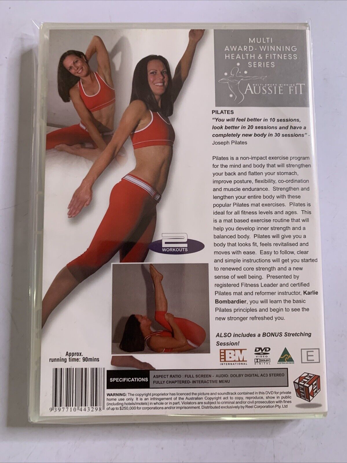 Pilates Floor Mat Based Exercise Routine (DVD) Aussie Fit All Regions NEW