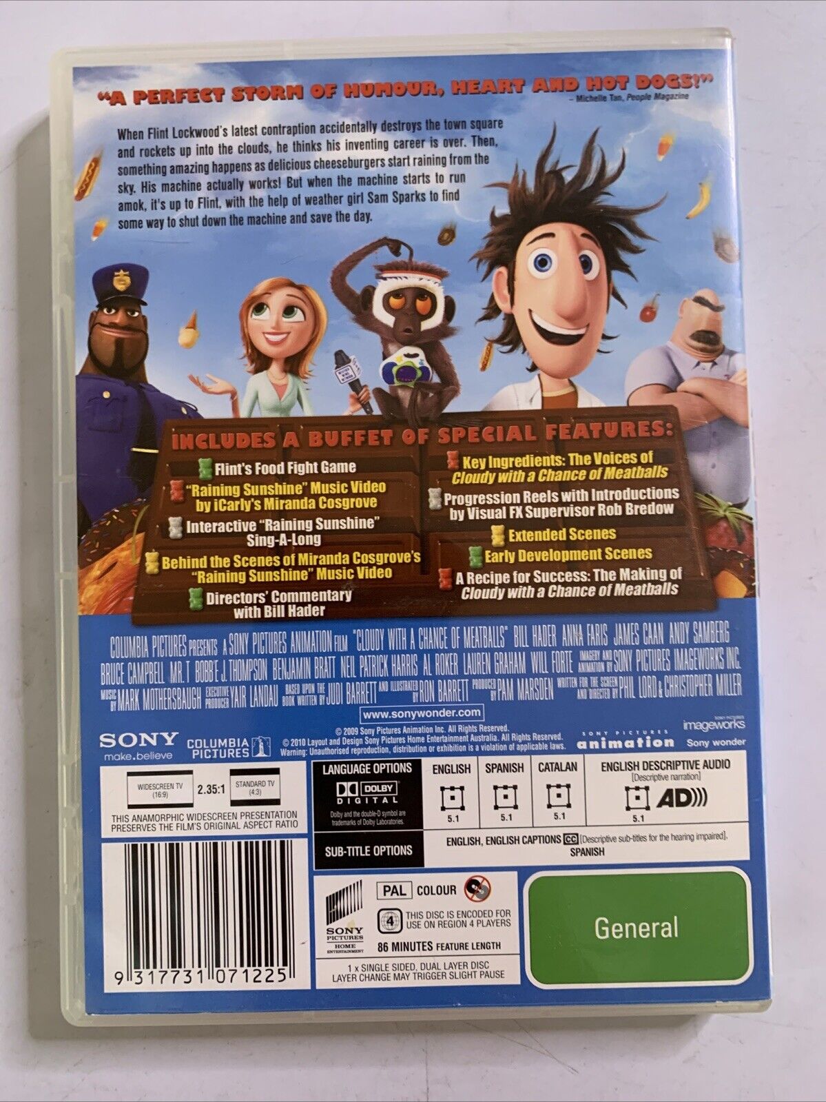 Cloudy with a Chance of Meatballs (DVD, 2009) Animated Film Region 4