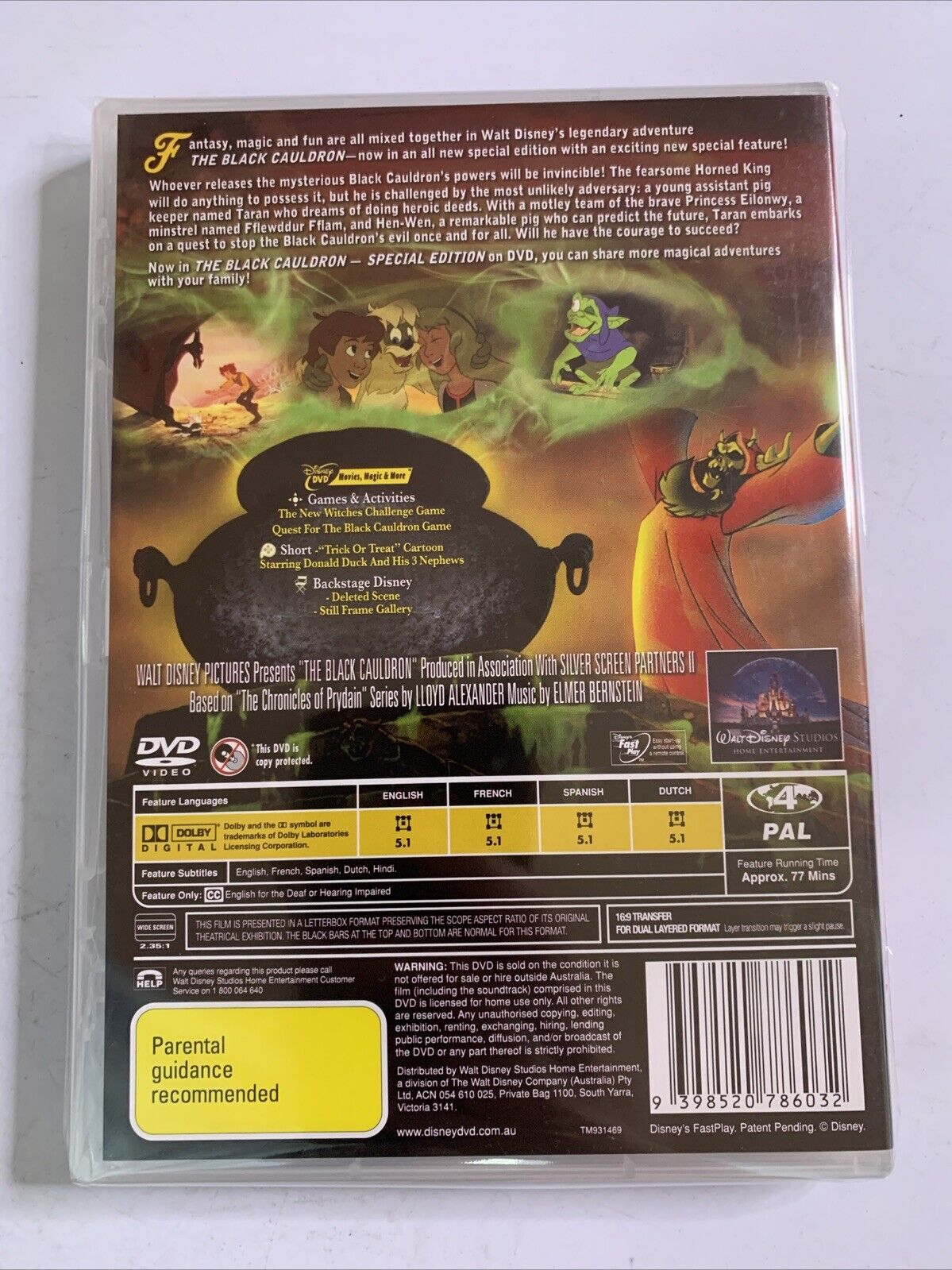 The Black Cauldron Special Edition (DVD, 1985) Disney Film Region 4 NEW